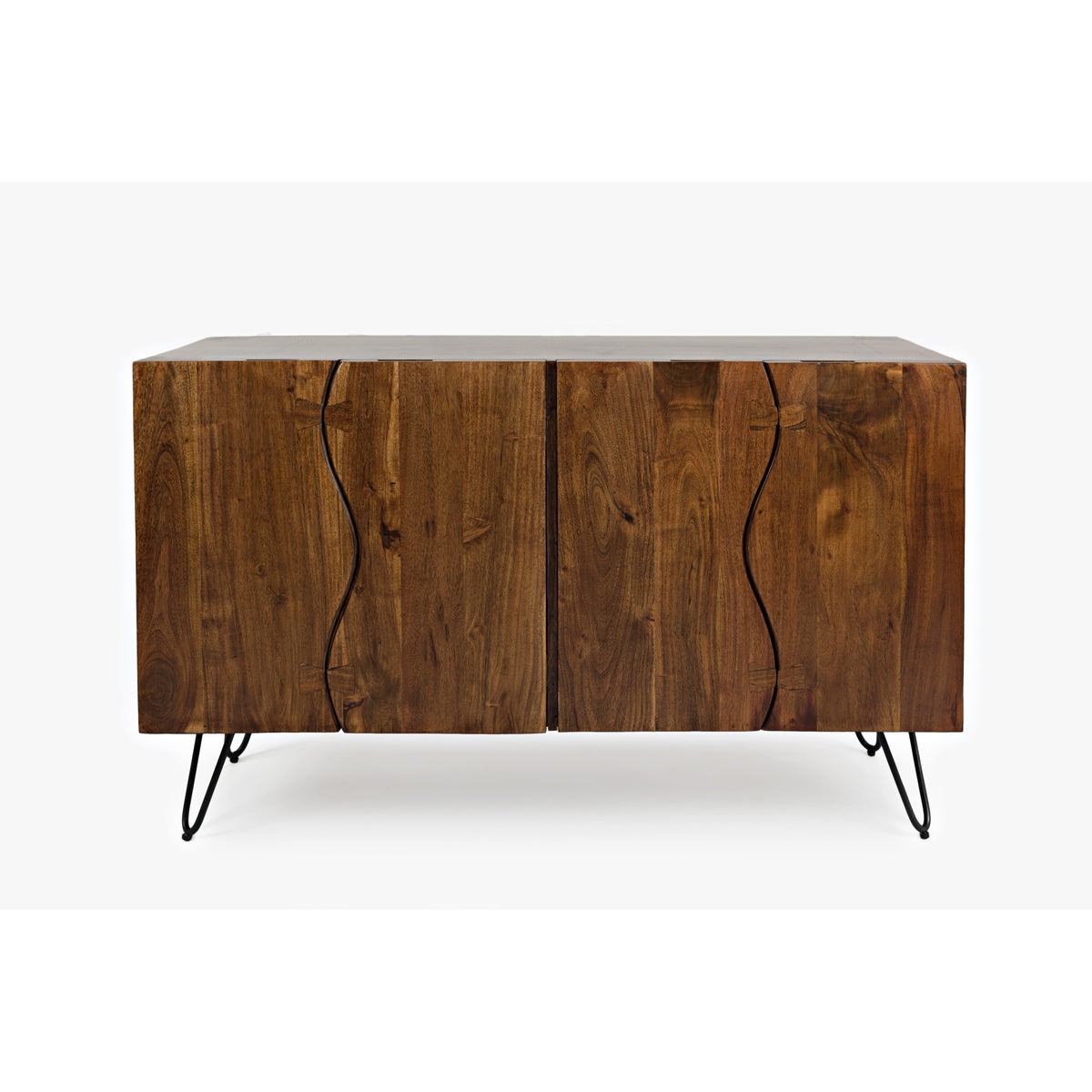 Nature'S Edge Solid Acacia 54-Inch Modern Server Storage Cabinet