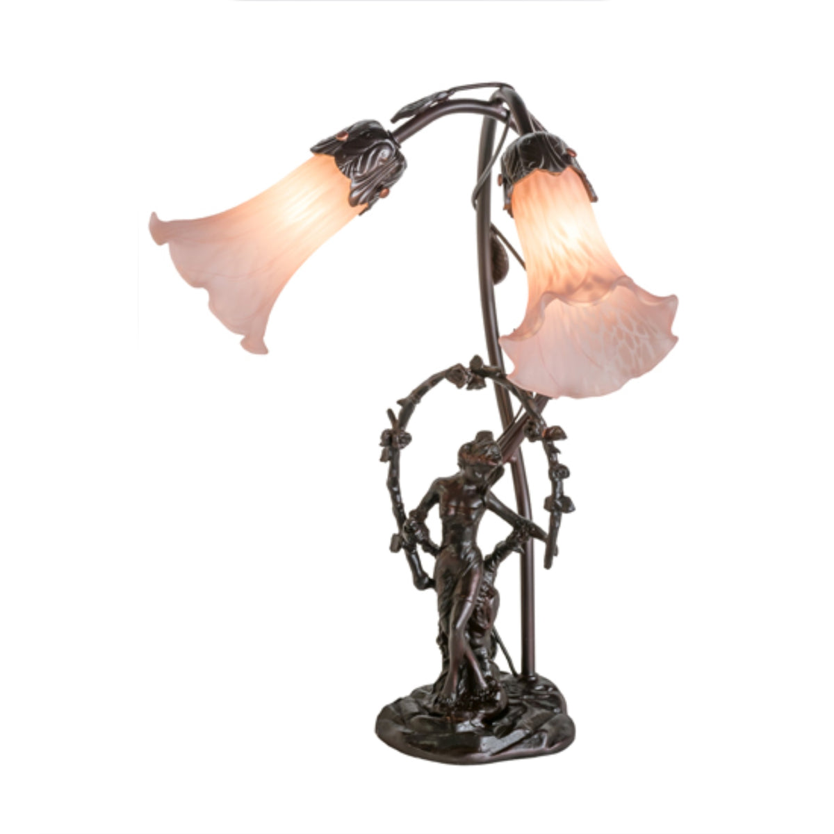 17'H Trellis Girl Lily Pink 2 Lt Accent Lamp