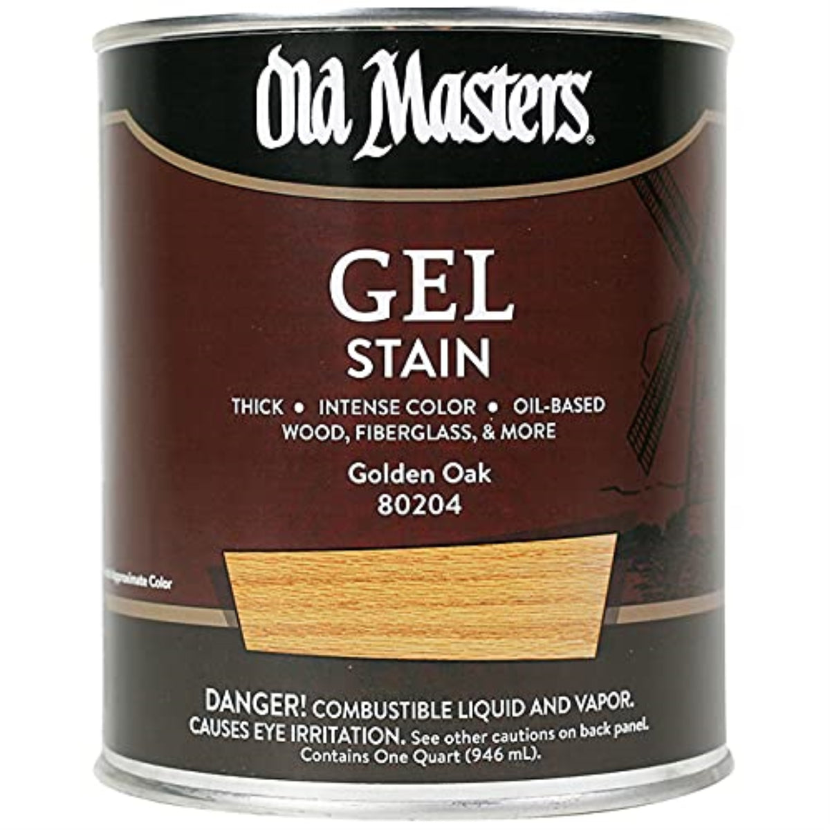 1792456 Gel Stain Gldn Oak Qt Old Masters Semi-Transparent Golden Oak Oil-Based Alkyd Gel Stain 1 Qt (Pack Of 4)