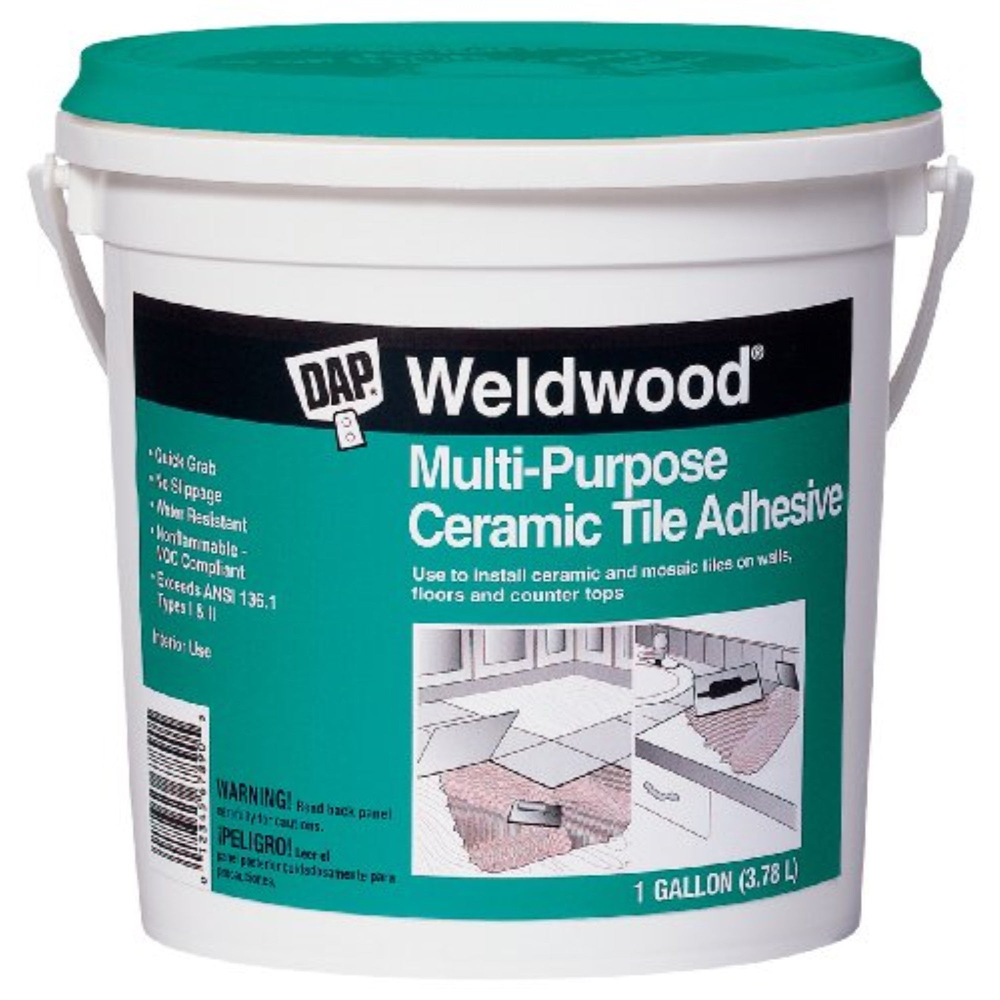 1799519 Ceramic Tile Adhesive 1G Dap Weldwood Ceramic Tile Adhesive 1 Gal (Pack Of 4)