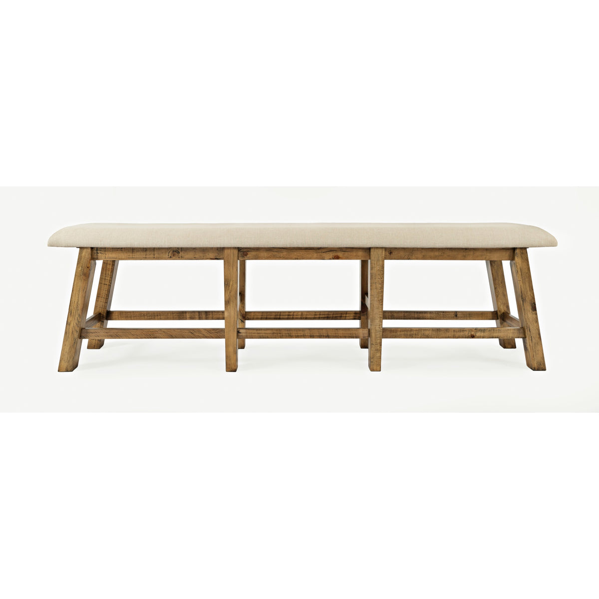 Telluride Rustic Farmhouse Solid Wood Upholstered 85' Counter Height Bench