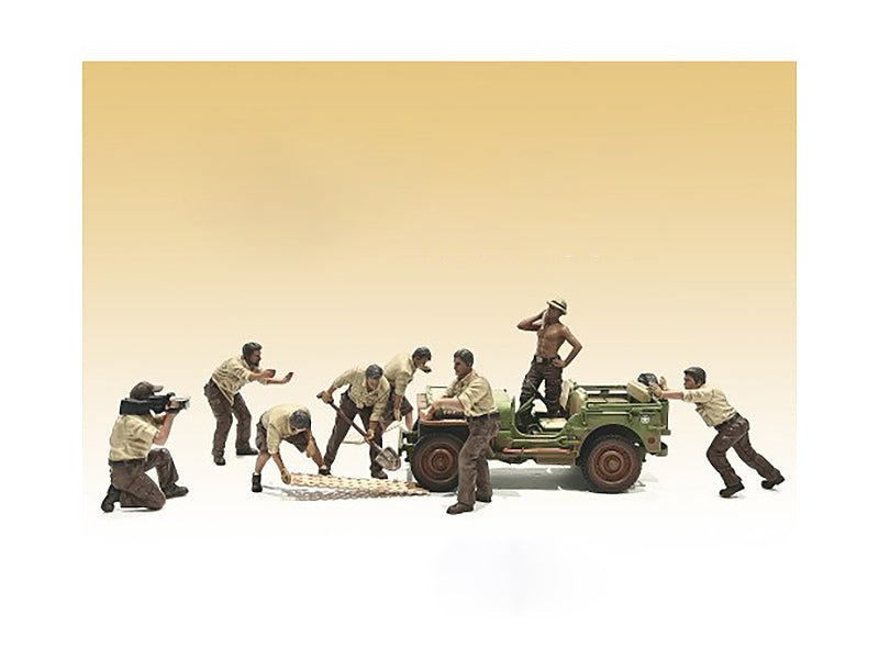 4X4 Mechanic' 8 Piece Figure Set For 1/18 Scale Models By American Diorama
