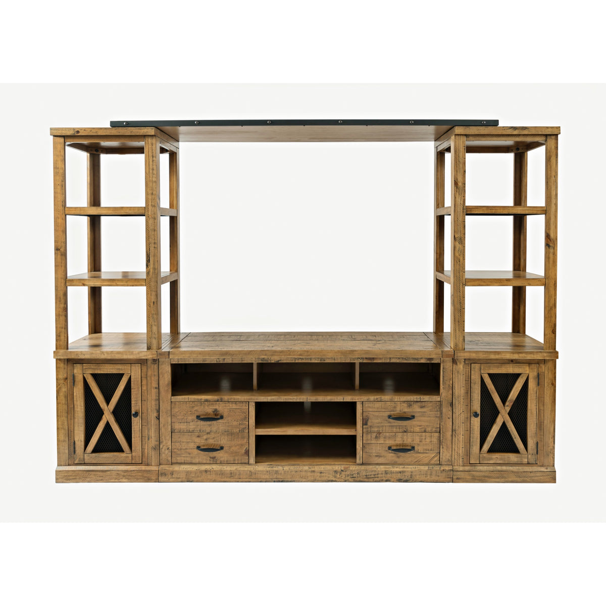 Telluride Rustic Farmhouse Solid Wood Entertainment Center With 60' Tv Console