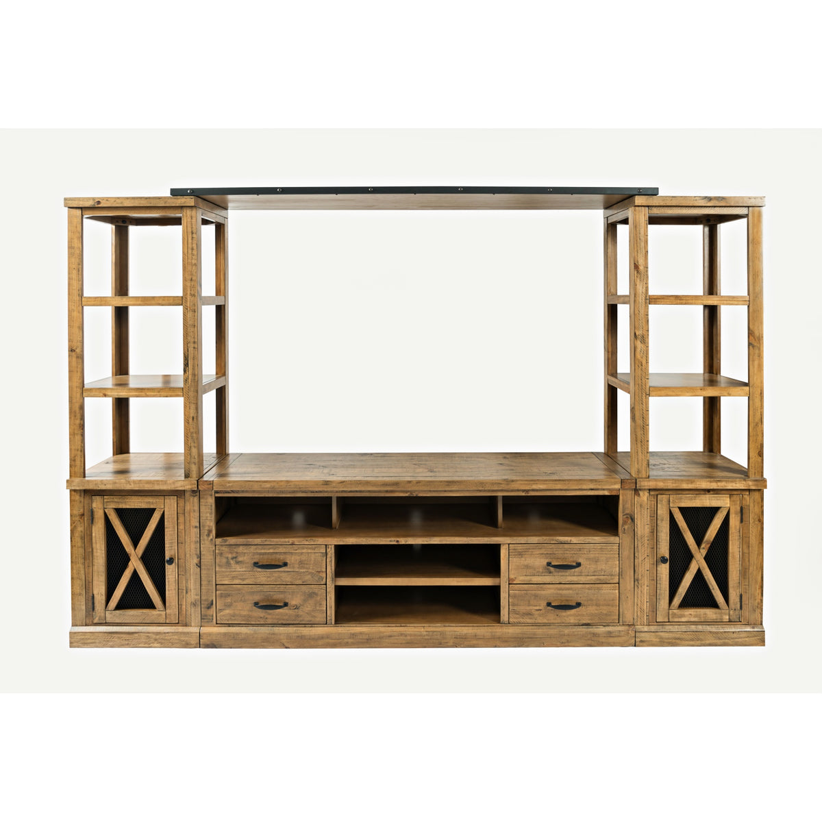 Telluride Rustic Farmhouse Solid Wood Entertainment Center With 70' Tv Console