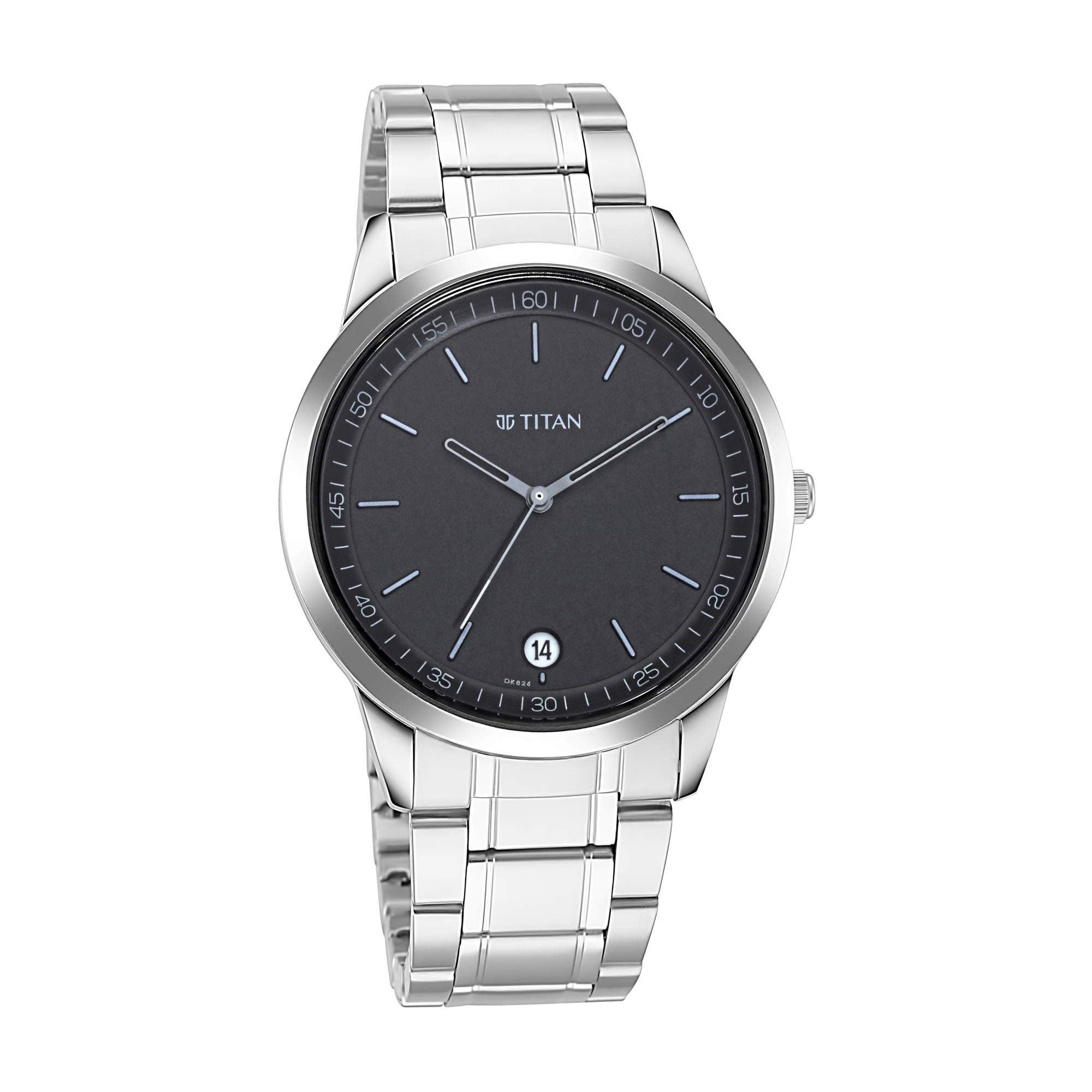 Titan Men's Timeless Style Analog Watch: Refined Black Dial and Metal Strap-NP1806SM02
