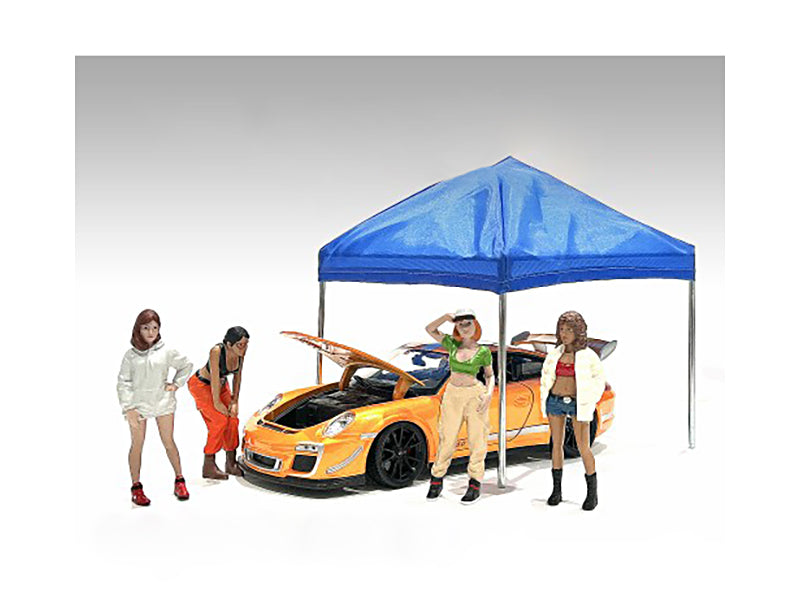 Hip Hop Girls' 4 Piece Figure Set For 1/18 Scale Models By American Diorama
