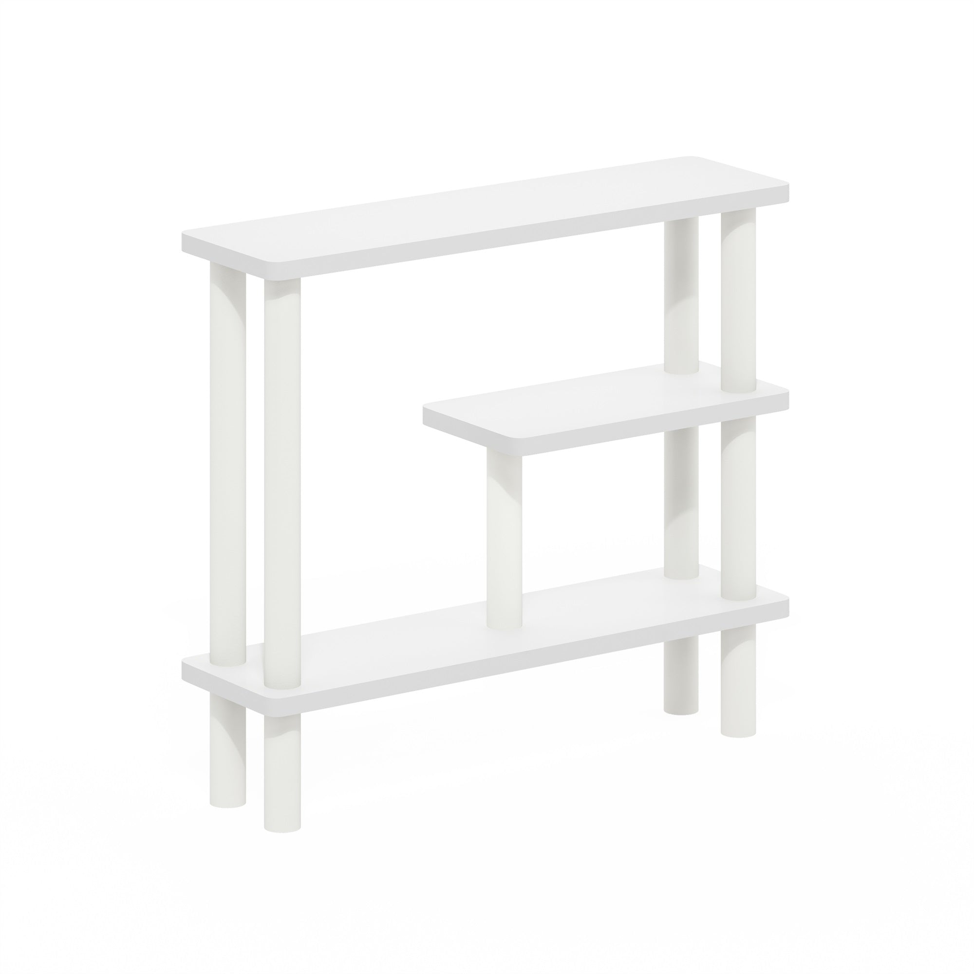 Furinno Turn-N-Tube Slim Space Saving Storage Rack, White/White