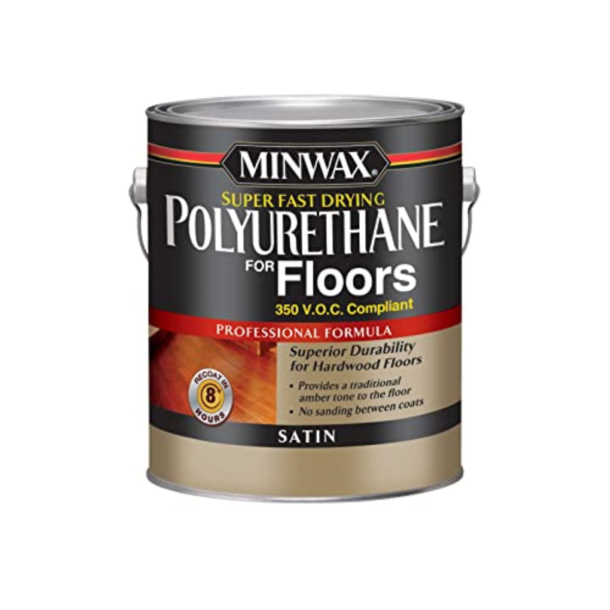 1816123 Polyurethane Flr Sat Gl Minwax Super Fast-Drying Polyurethane For Floors Satin Clear Oil-Based Fast-Drying Polyurethane 