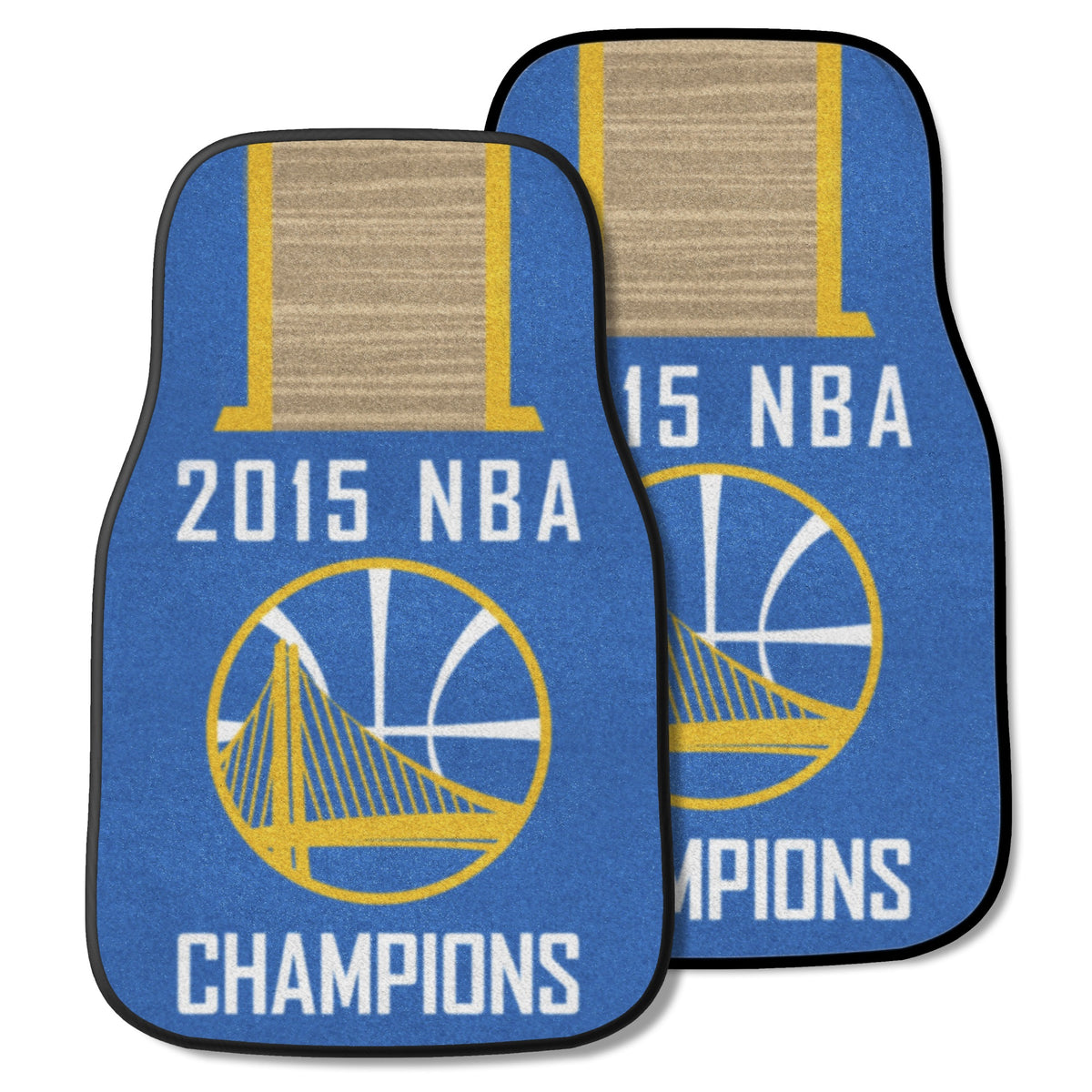 Golden State Warriors 2015 Nba Champions Front Carpet Car Mat Set - 2 Pieces