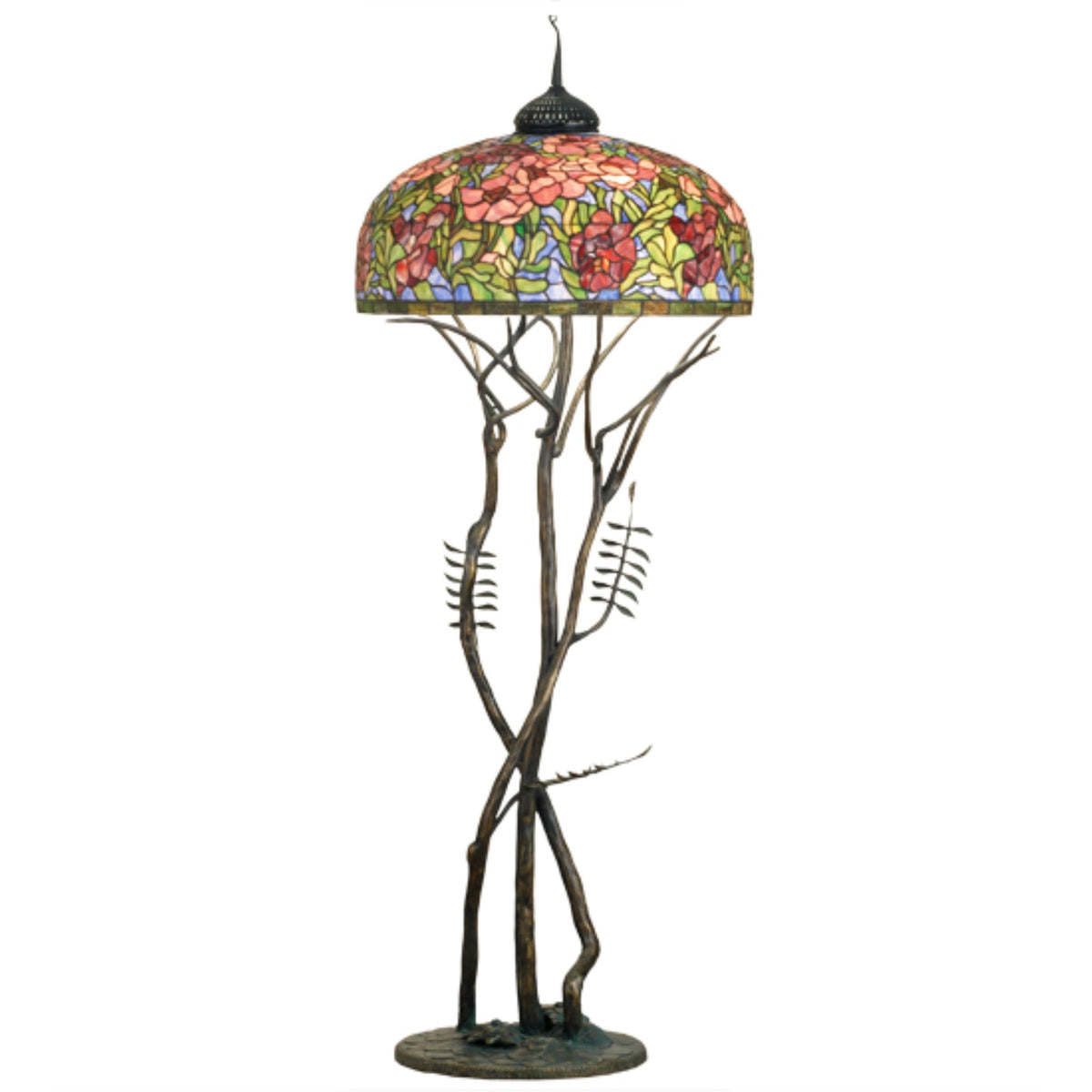 74'H Tiffany Oriental Poppy Floor Lamp