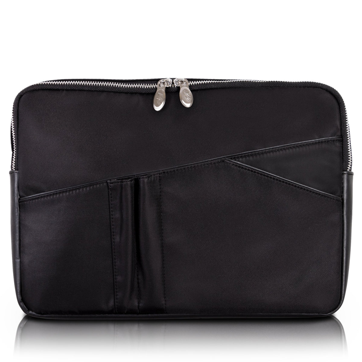N Series | Auburn | 15 Nylon Laptop Sleeve With Leather Trim - Black