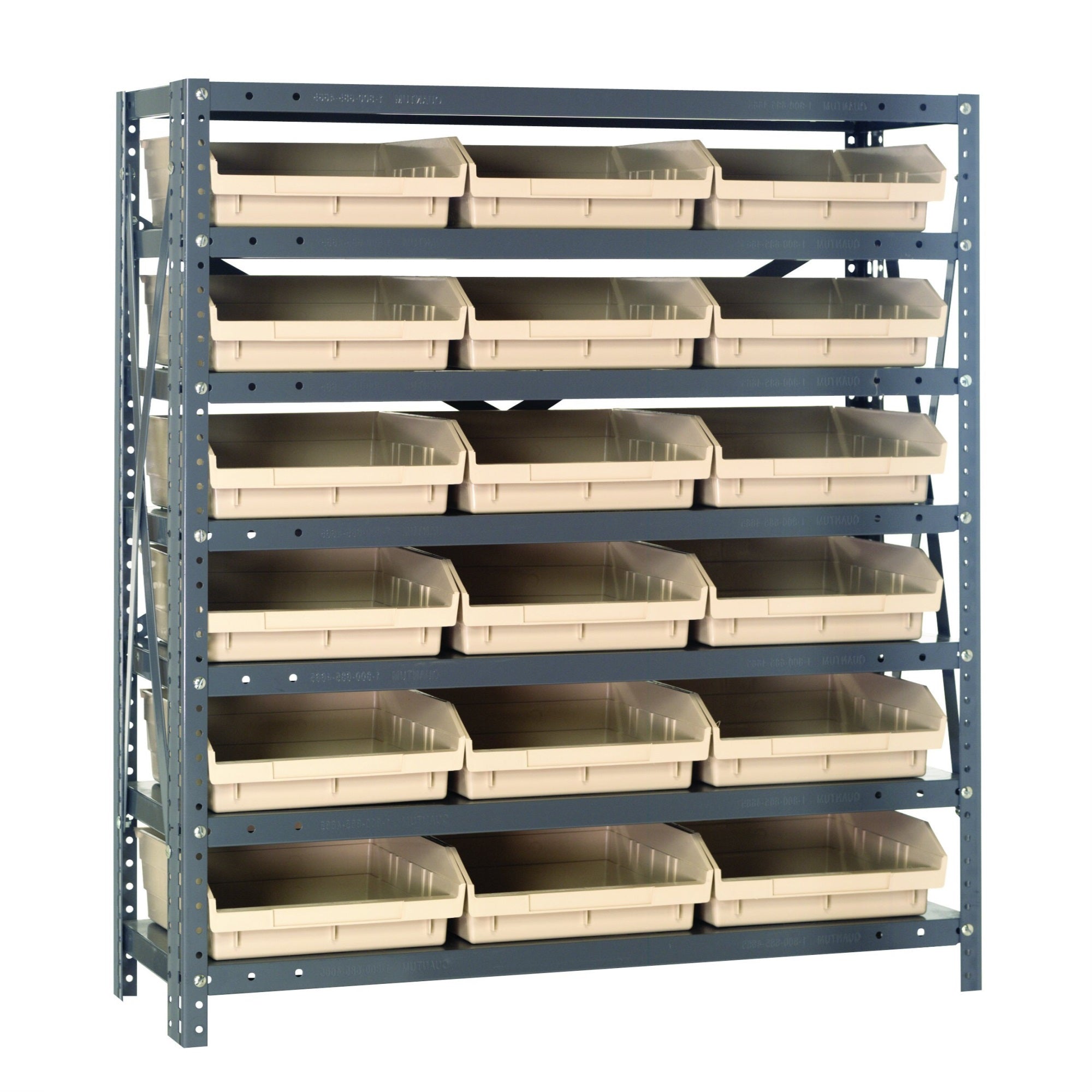 Quantum Storage Systems 1839-110Rd Steel Shelving Unit With 4 Shelf Bins, 18 D X 36 W X 39 H, Red