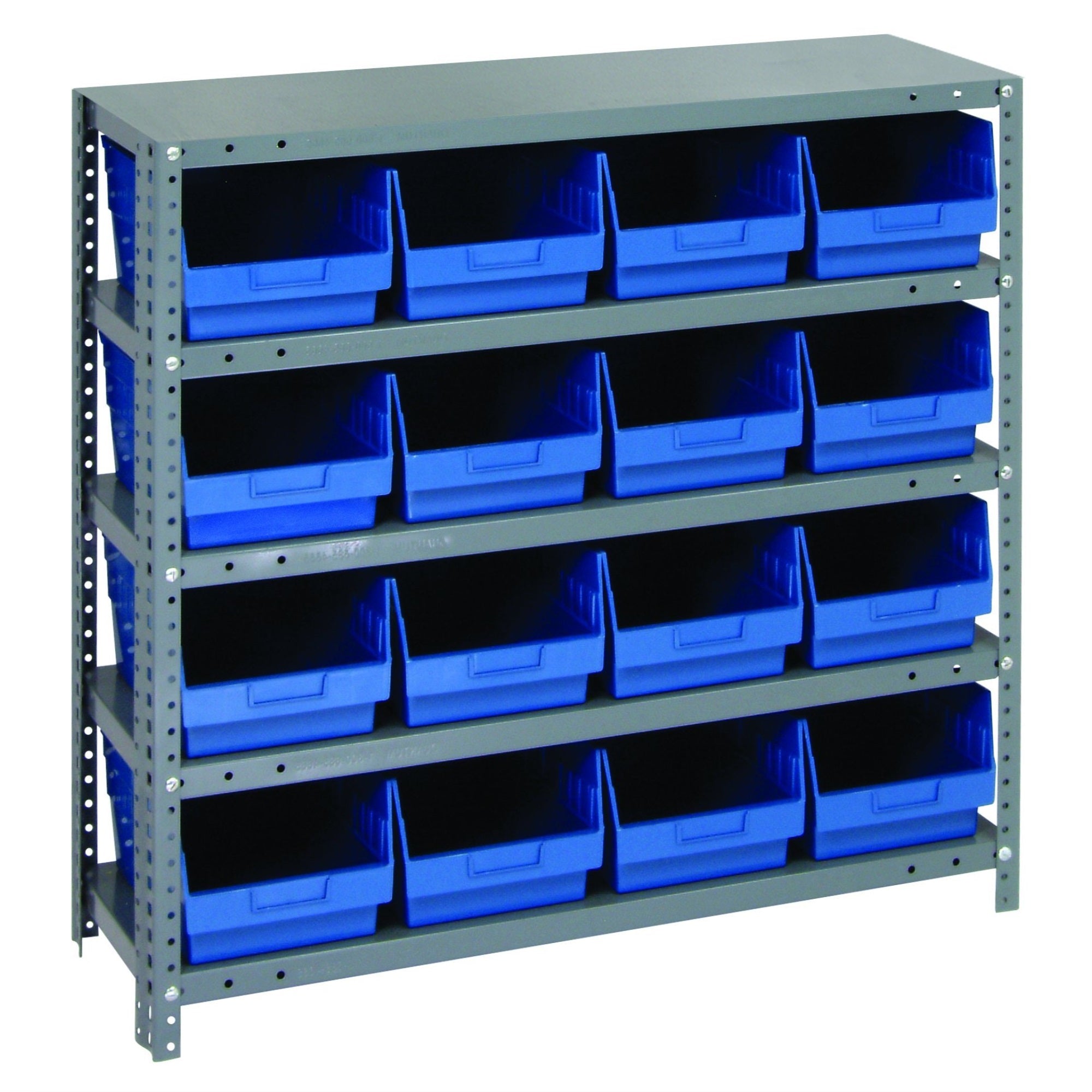 Quantum Storage Systems 1839-208Bl Store More Steel Shelving Unit With 6 Shelf Bins, 18 D X 36 W X 39 H, Blue