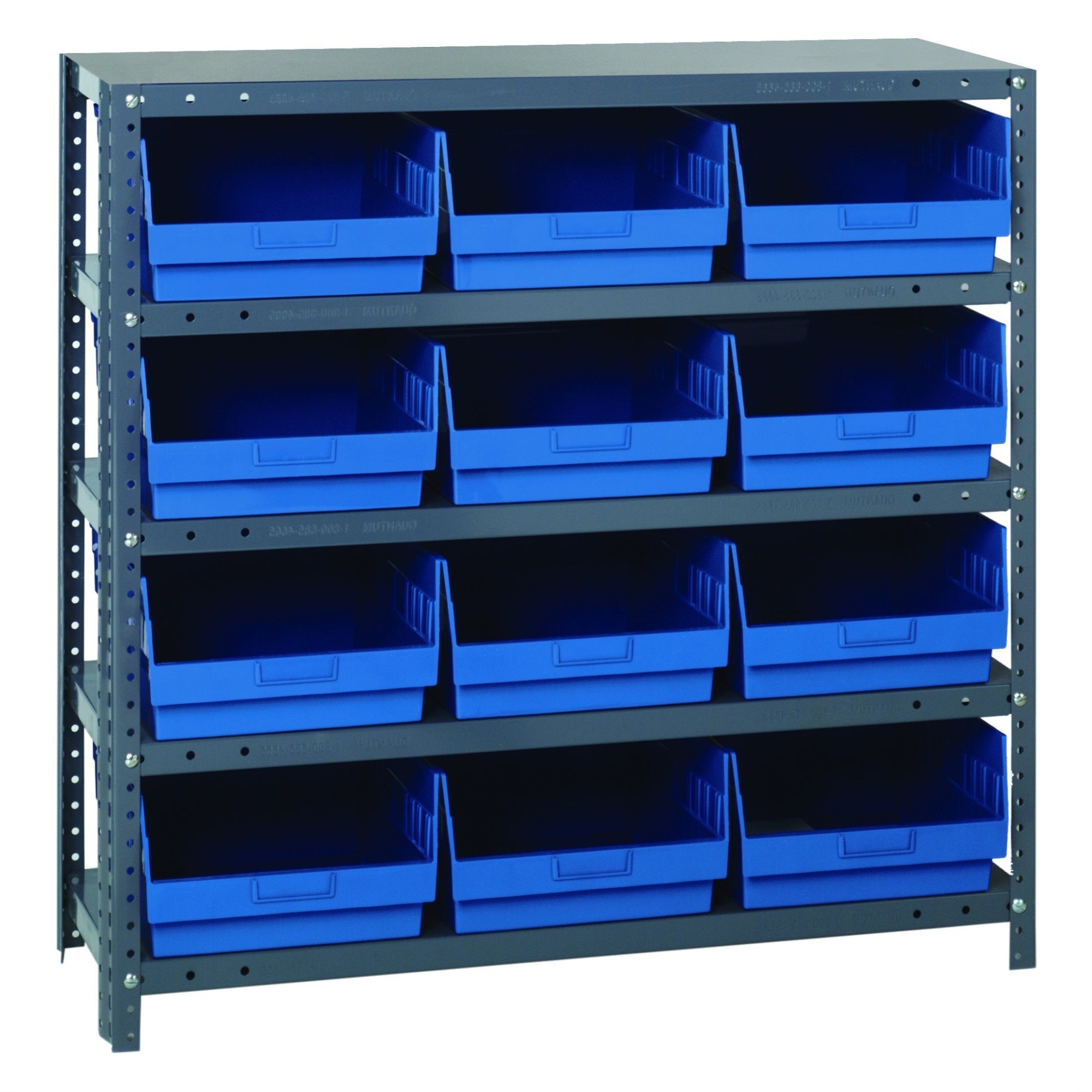 Quantum Storage Systems 1839-210Bl Store More Steel Shelving Unit With 6 Shelf Bins, 18 D X 36 W X 39 H, Blue