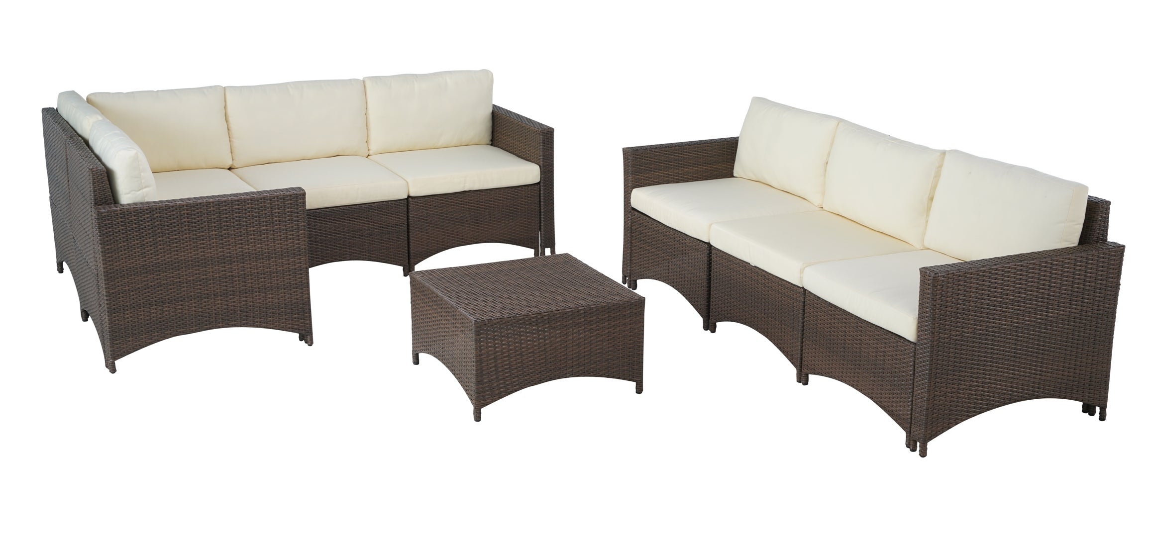 Studio Shine Collection Modular Sectional Sofa with 3-Seater Sofa and Coffee Table