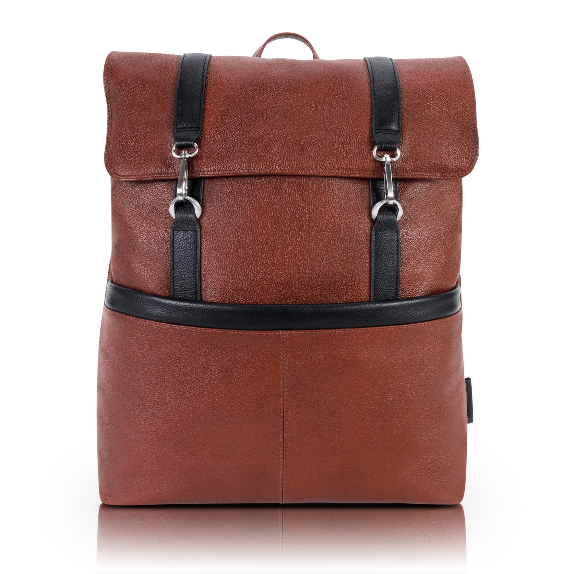 U Series | Element | 17 Leather, Two-Tone, Flap-Over, Laptop & Tablet Backpack - Brown