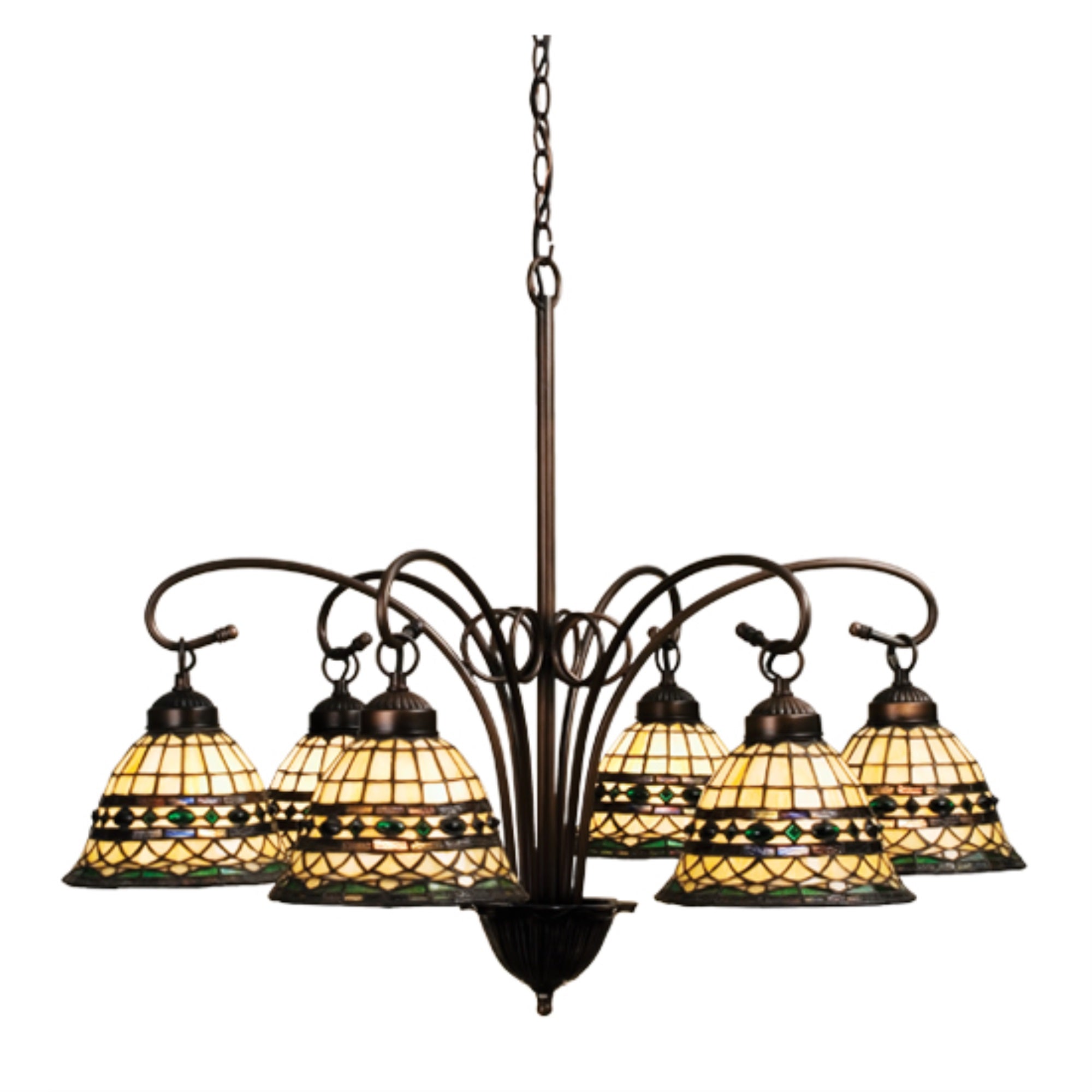 31'W Tiffany Roman 6 Lt Chandelier