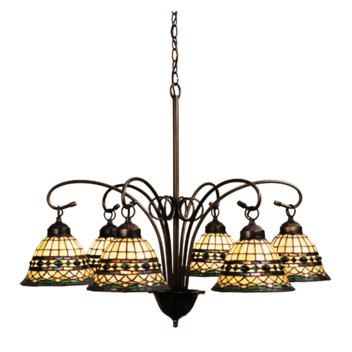 31'W Tiffany Roman 6 Lt Chandelier