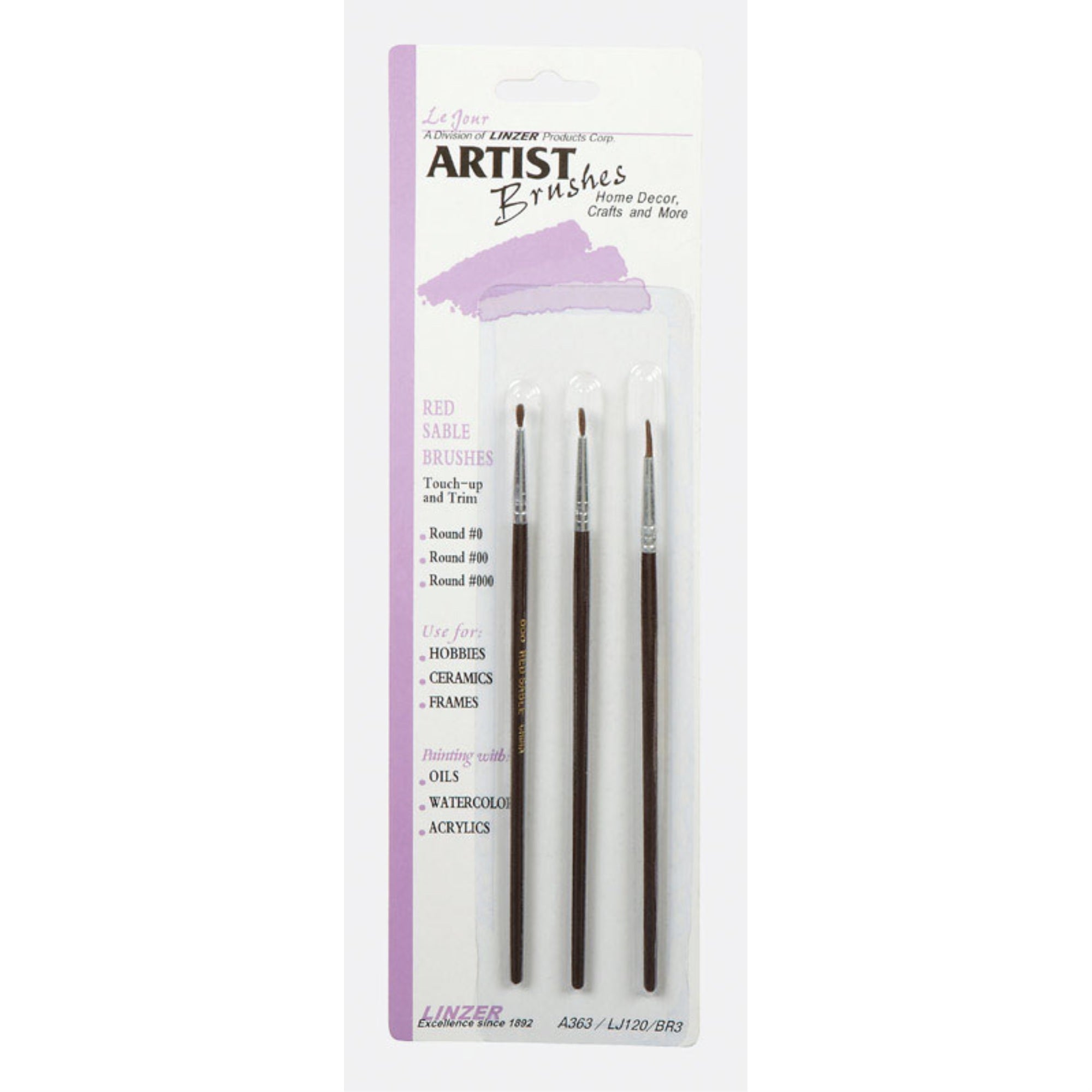 Brush Art 3Pc Detail (Pack Of 12)