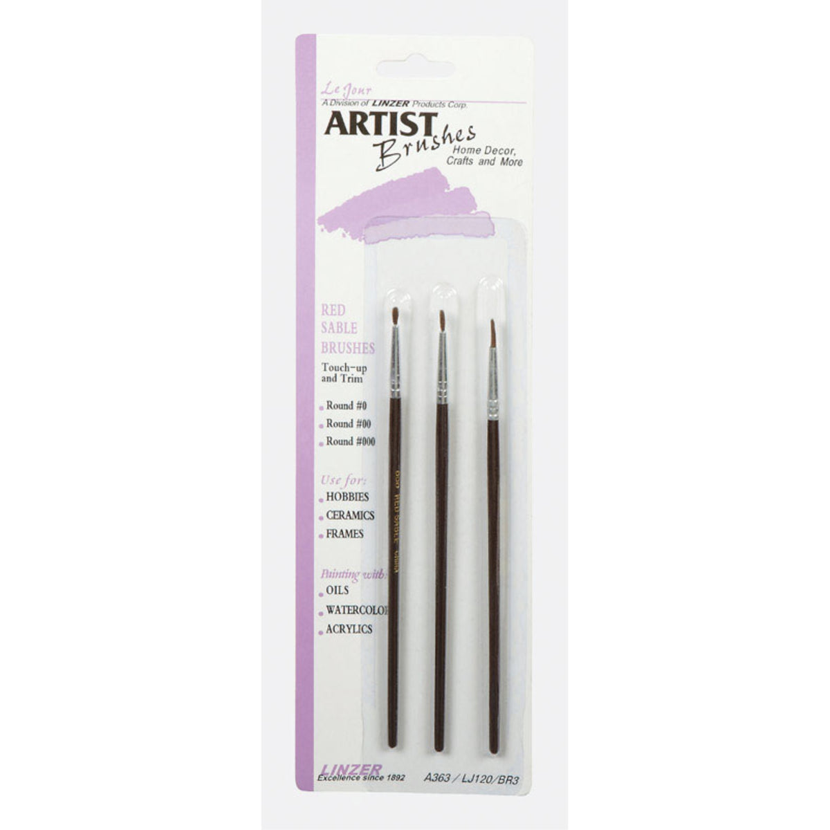 Brush Art 3Pc Detail (Pack Of 12)