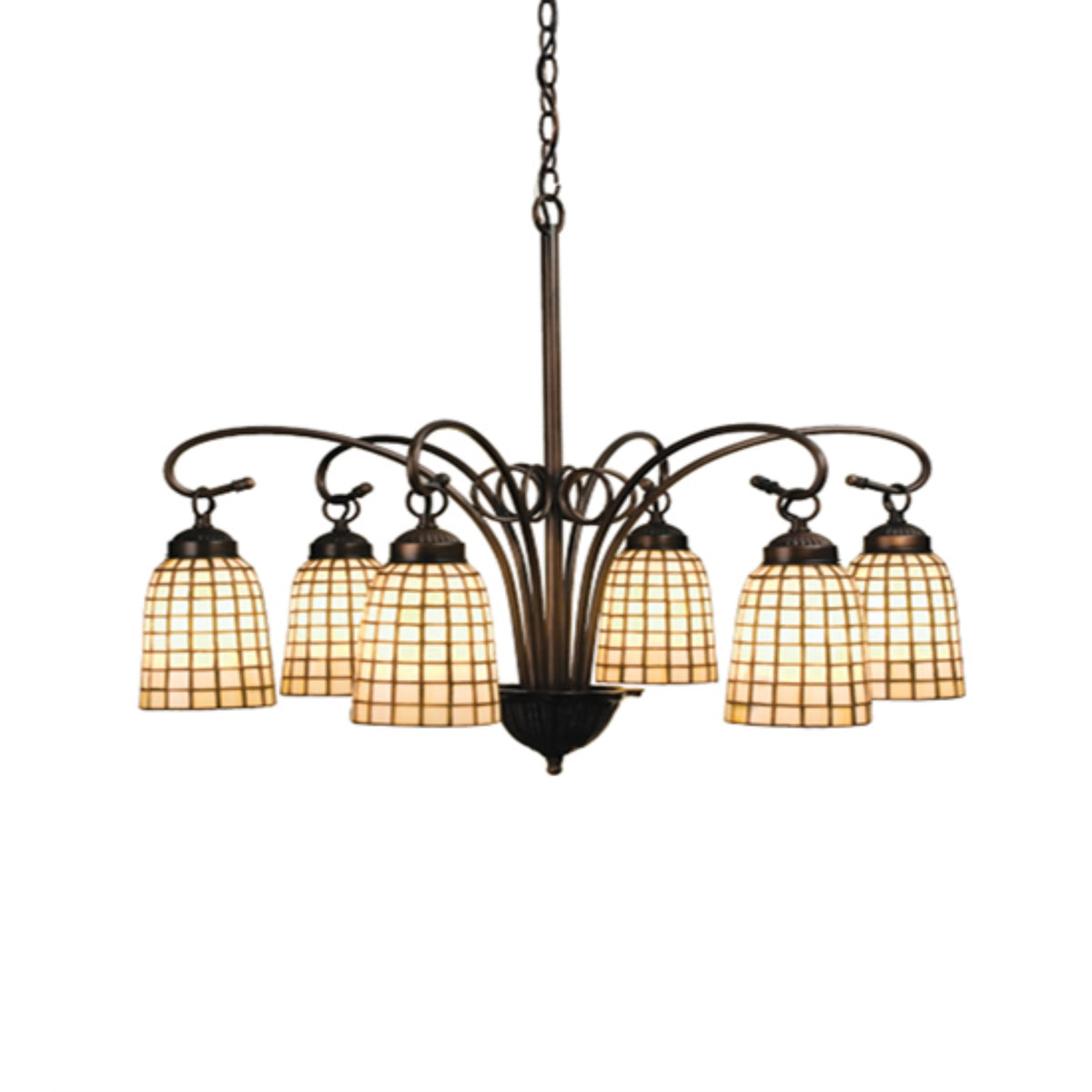 27.5'W Terra Bone 6 Lt Chandelier