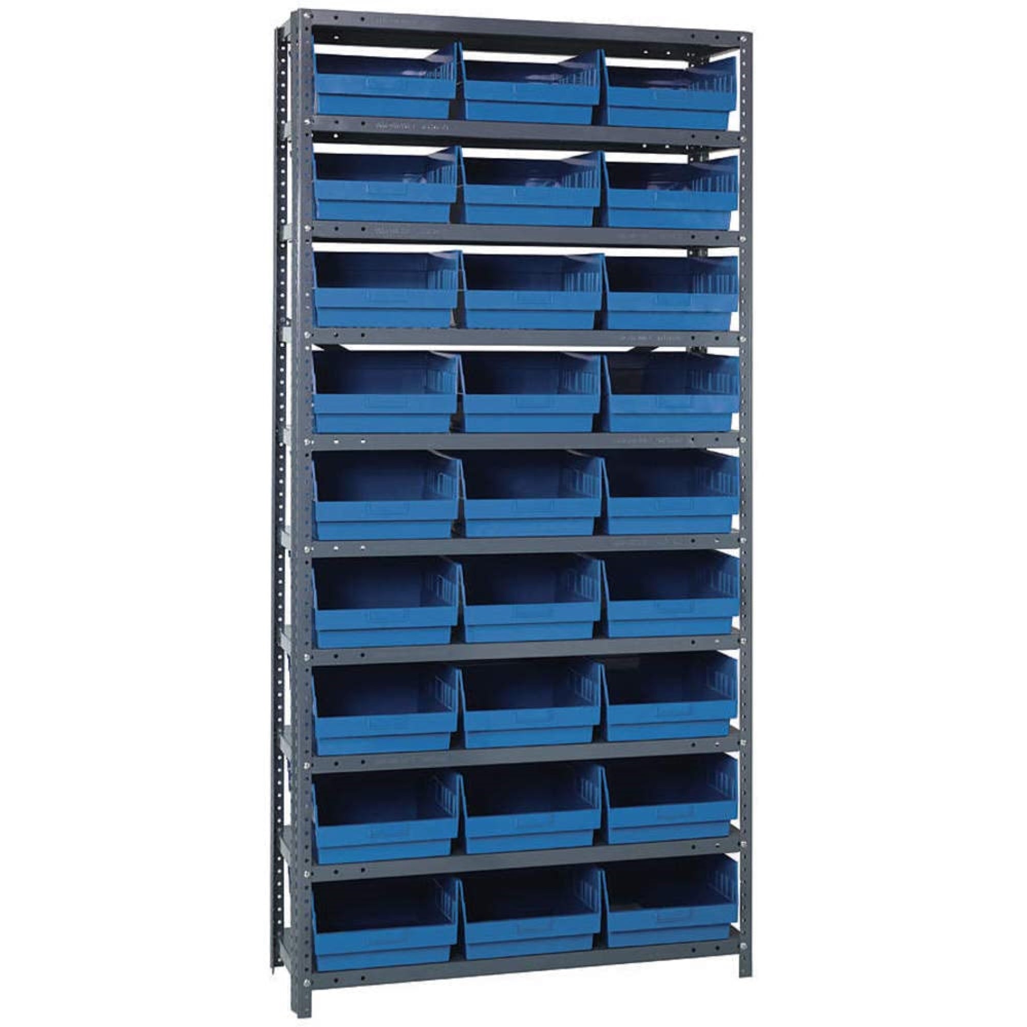 Quantum Storage Systems 1875-210Bl Store More Steel Shelving Unit With 6 Shelf Bins, 18 D X 36 W X 75 H, Blue
