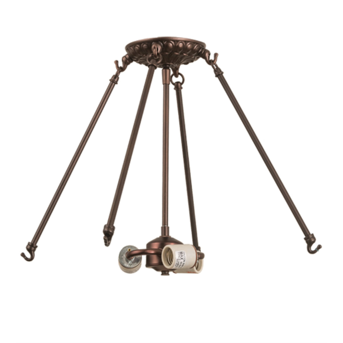 24'W Mahogany Bronze 3 Lt Semi-Flushmount Hardware