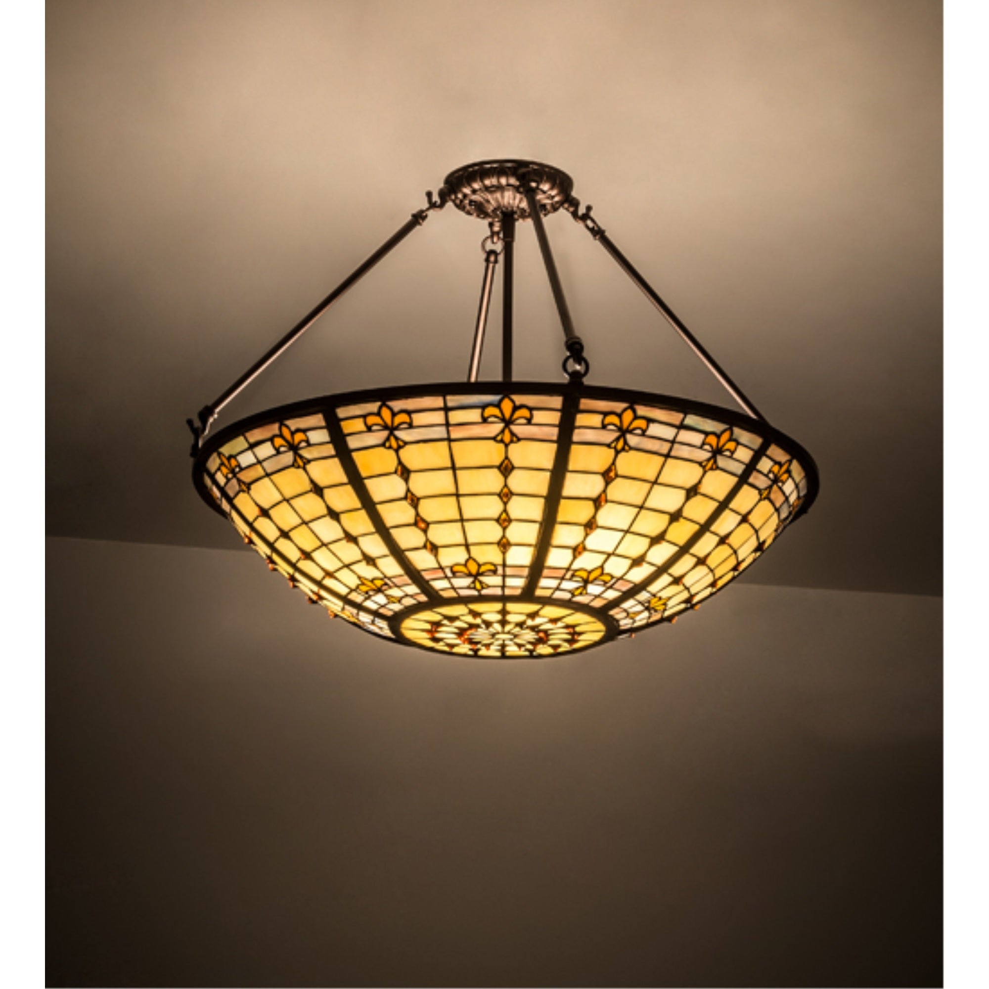 24'W Fleur-De-Lite Semi-Flushmount