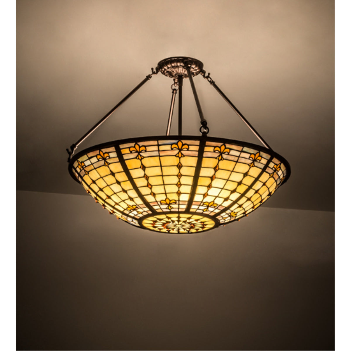 24'W Fleur-De-Lite Semi-Flushmount
