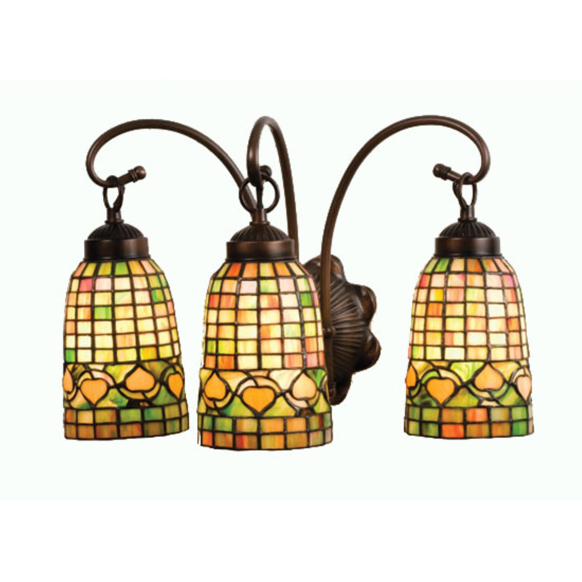 18'W Tiffany Acorn 3 Lt Vanity Light