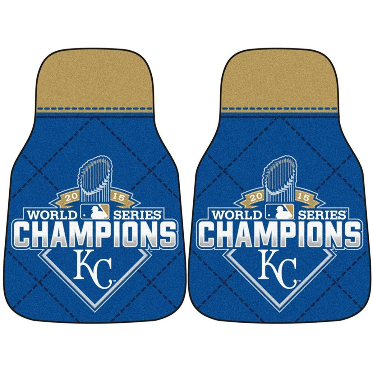 Kansas City Royals 2015 Mlb World Series Champions Front Carpet Car Mat Set - 2 Pieces