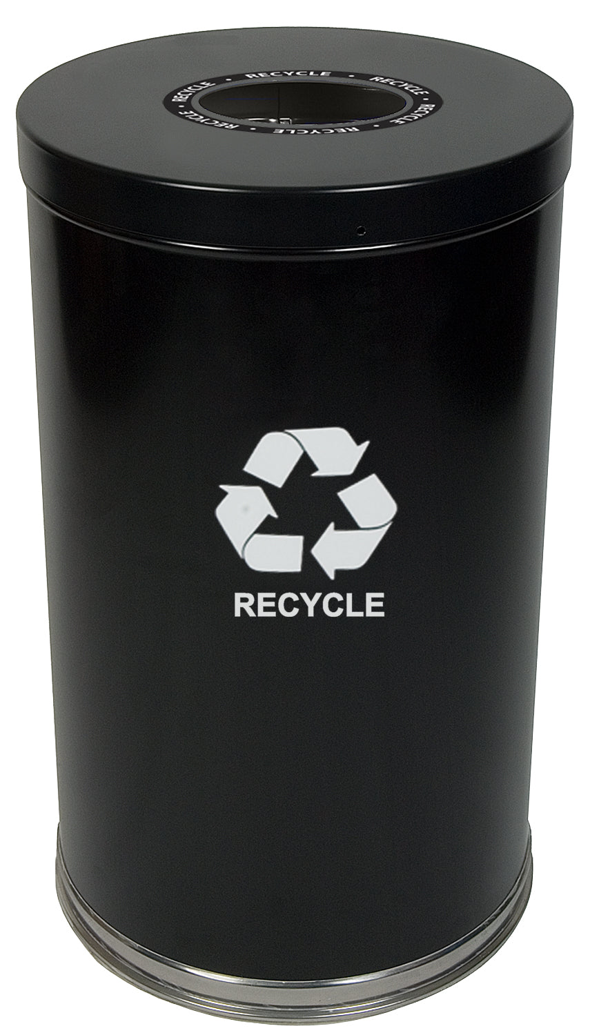 18Rtbk-1H-Vv Ergode Emoti-Can | Stylish & Functional Single Stream Recycling & Waste Container | Stainless Steel Bottom Band | L
