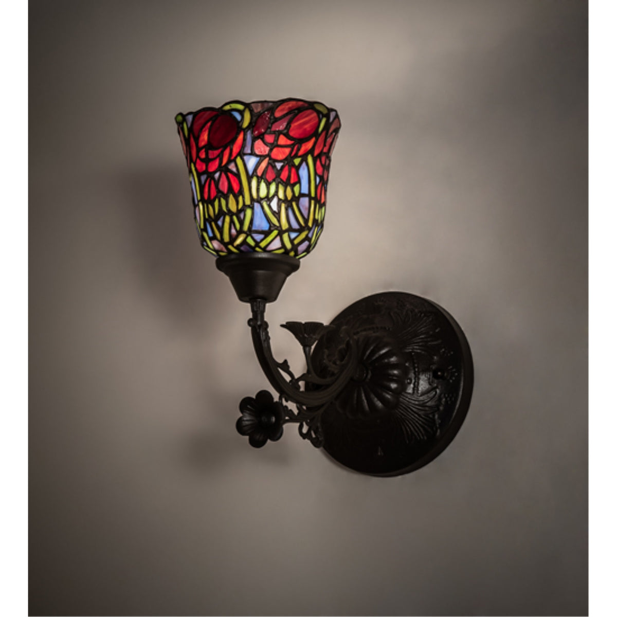 6' Wide Red Rosebud Wall Sconce