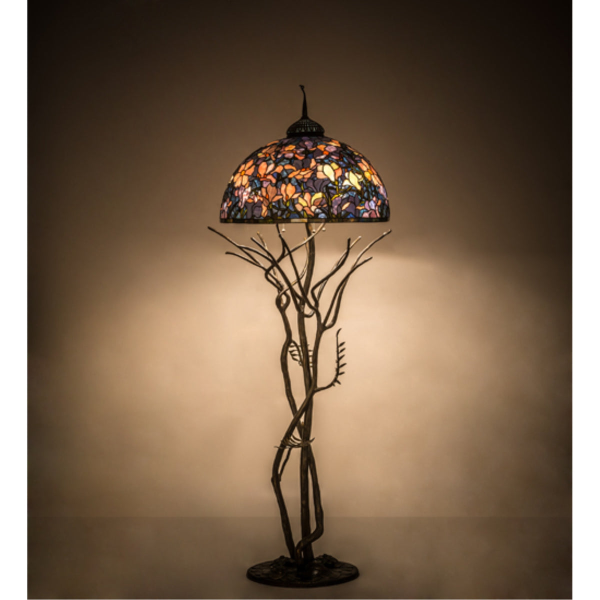 75'H Tiffany Magnolia Floor Lamp