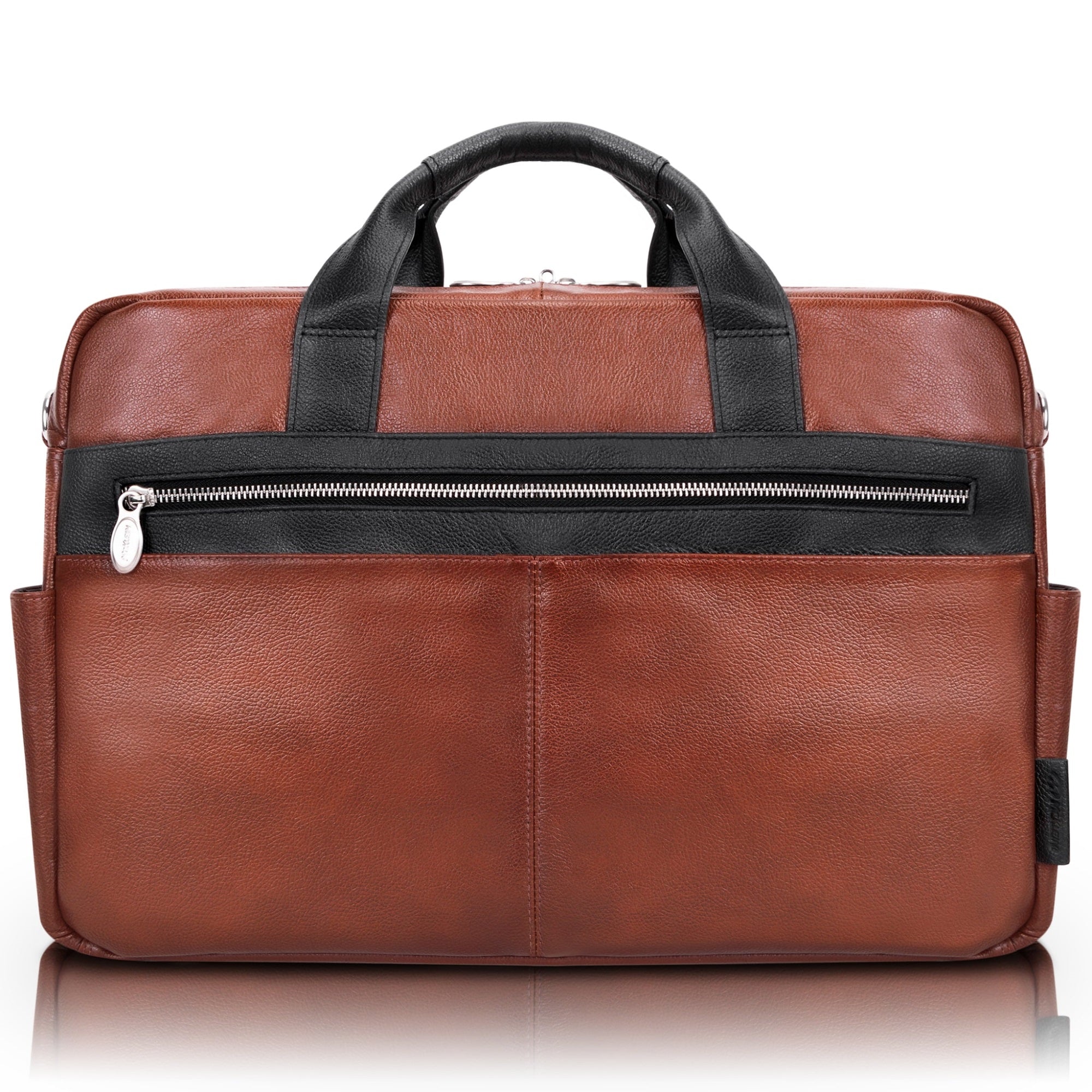 U Series | Southport | 17 Leather, Two-Tone, Dual-Compartment, Laptop & Tablet Briefcase - Brown