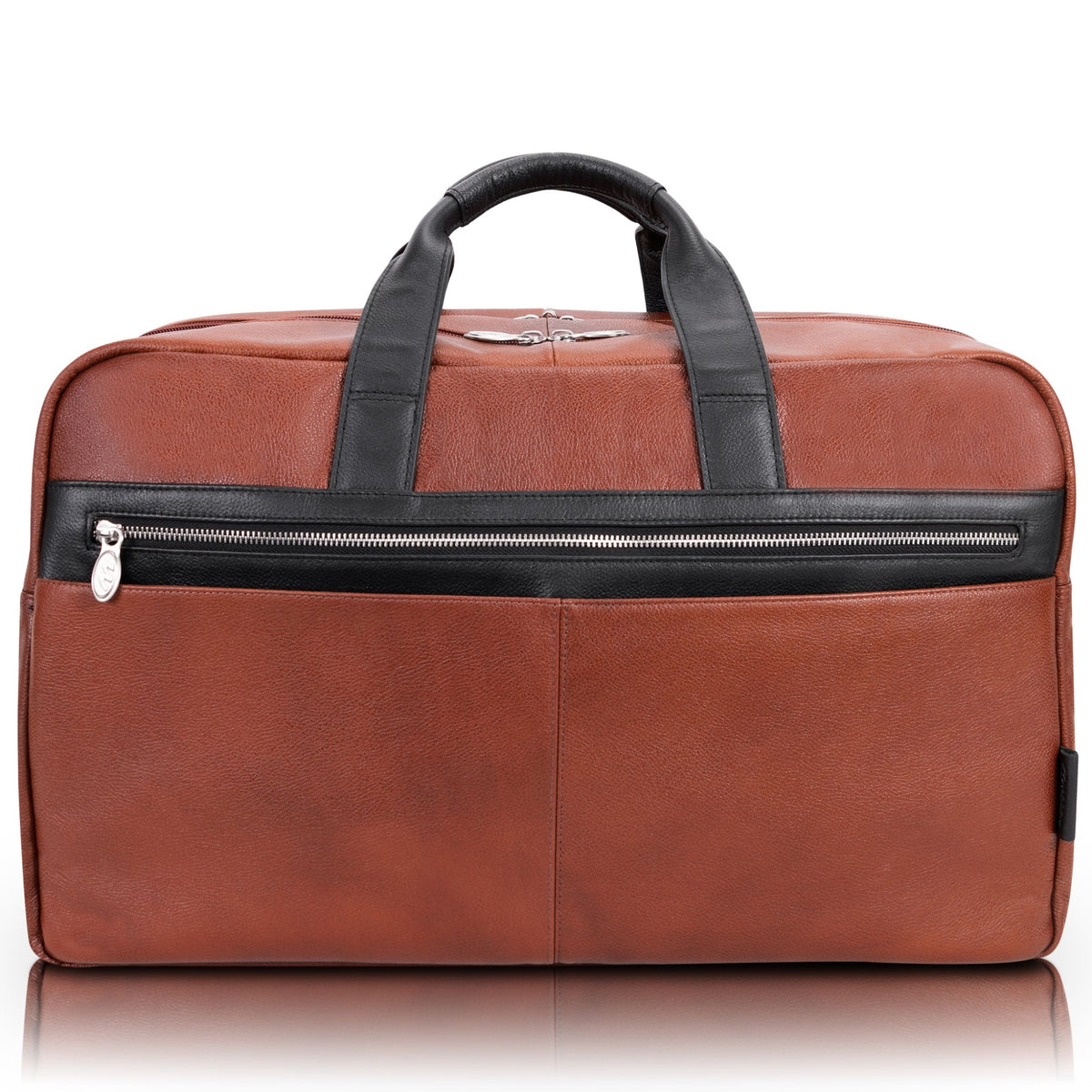 U Series | Wellington | 21 Leather, Two-Tone, Dual-Compartment, Laptop & Tablet Carry-All Duffel - Brown
