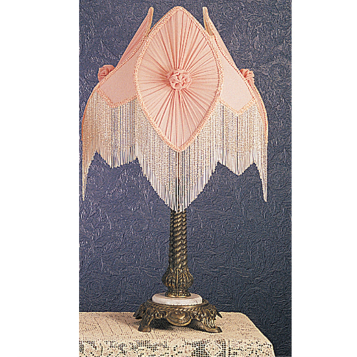 15'H Fabric & Fringe Pink Pontiff Accent Lamp