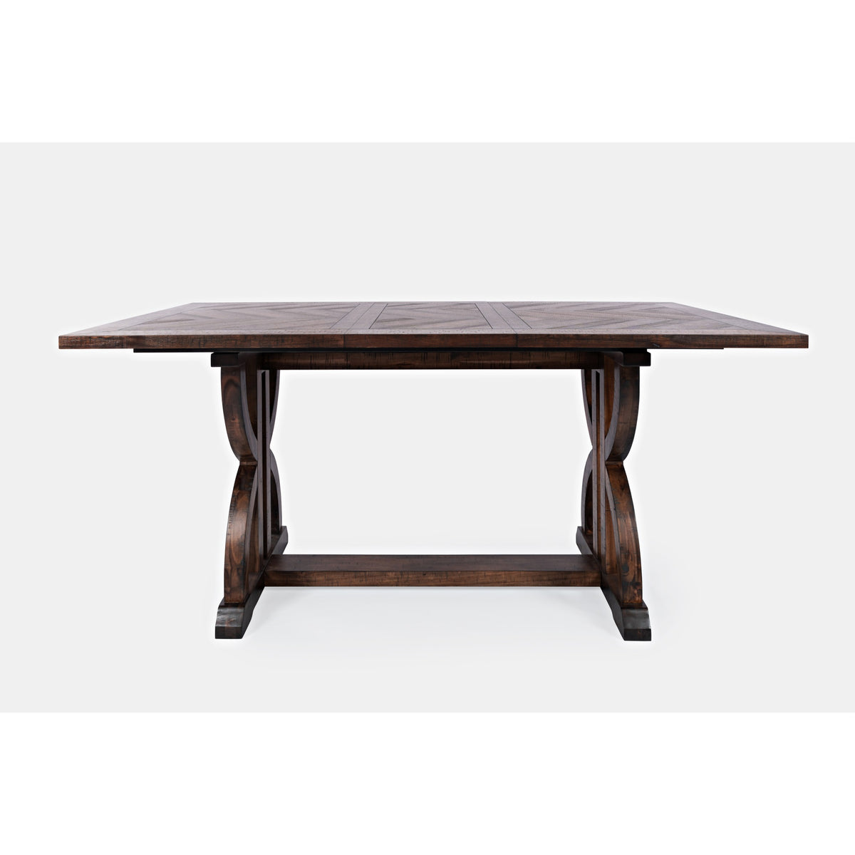 Fairview Transitional Herringbone Distressed Acacia Counter Height 78' Dining Table