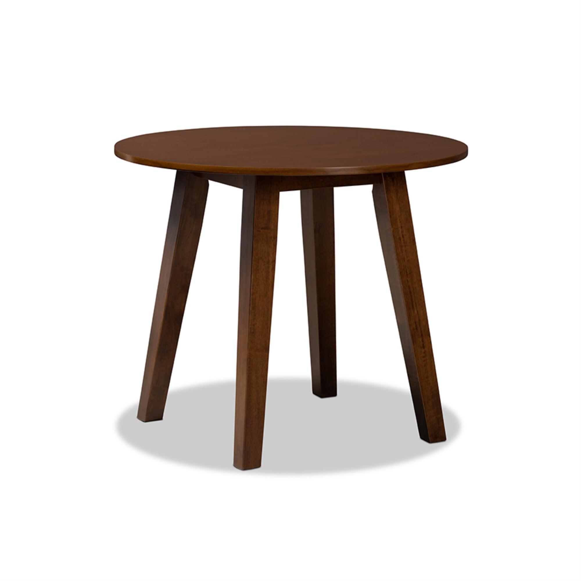 Baxton Studio Leon Modern And Contemporary Grey Fabric Upholstered And Walnut Brown Finished Wood 5-Piece Dining Set