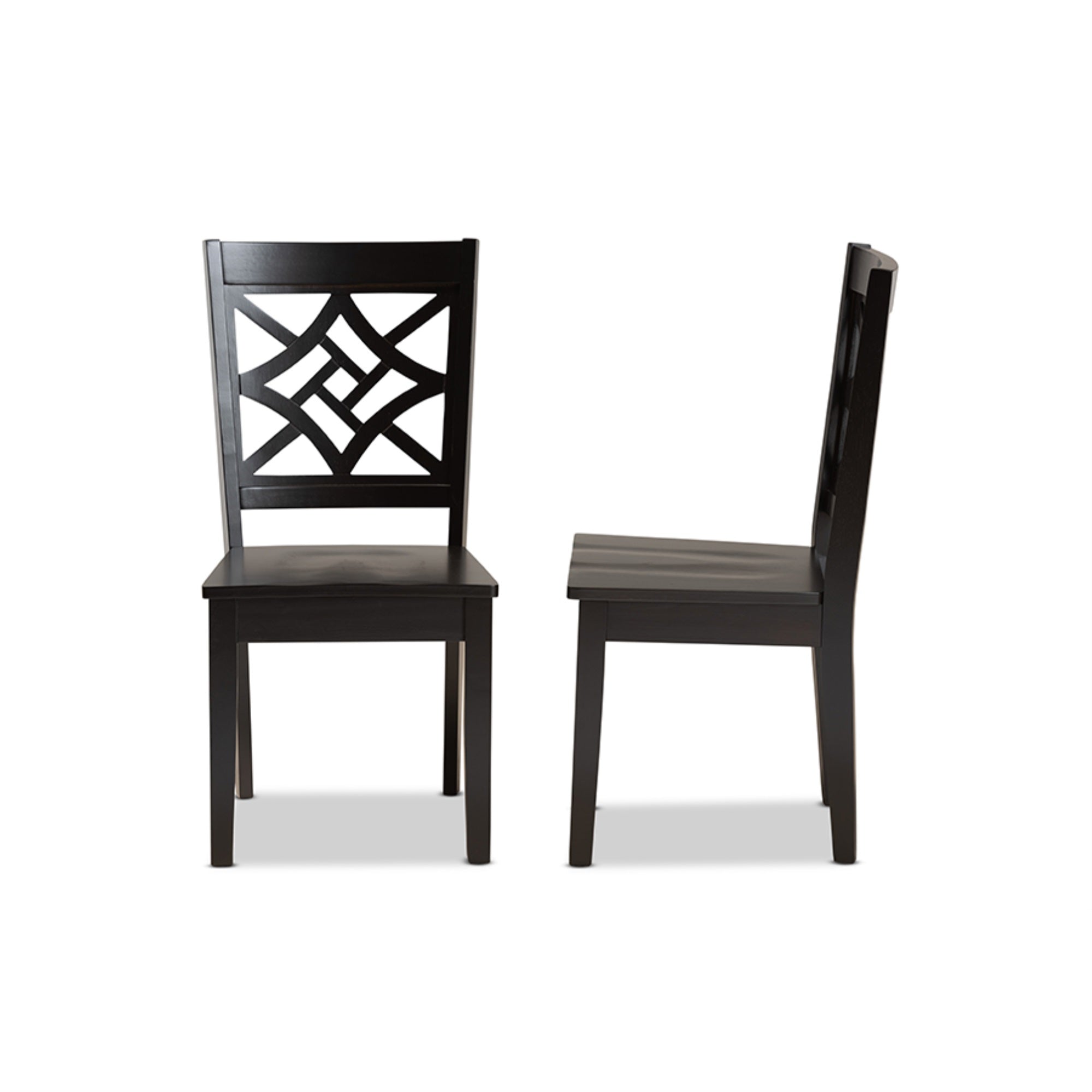 Baxton Studio Nicolette Modern And Contemporary Dark Brown Finished Wood 2-Piece Dining Chair Set