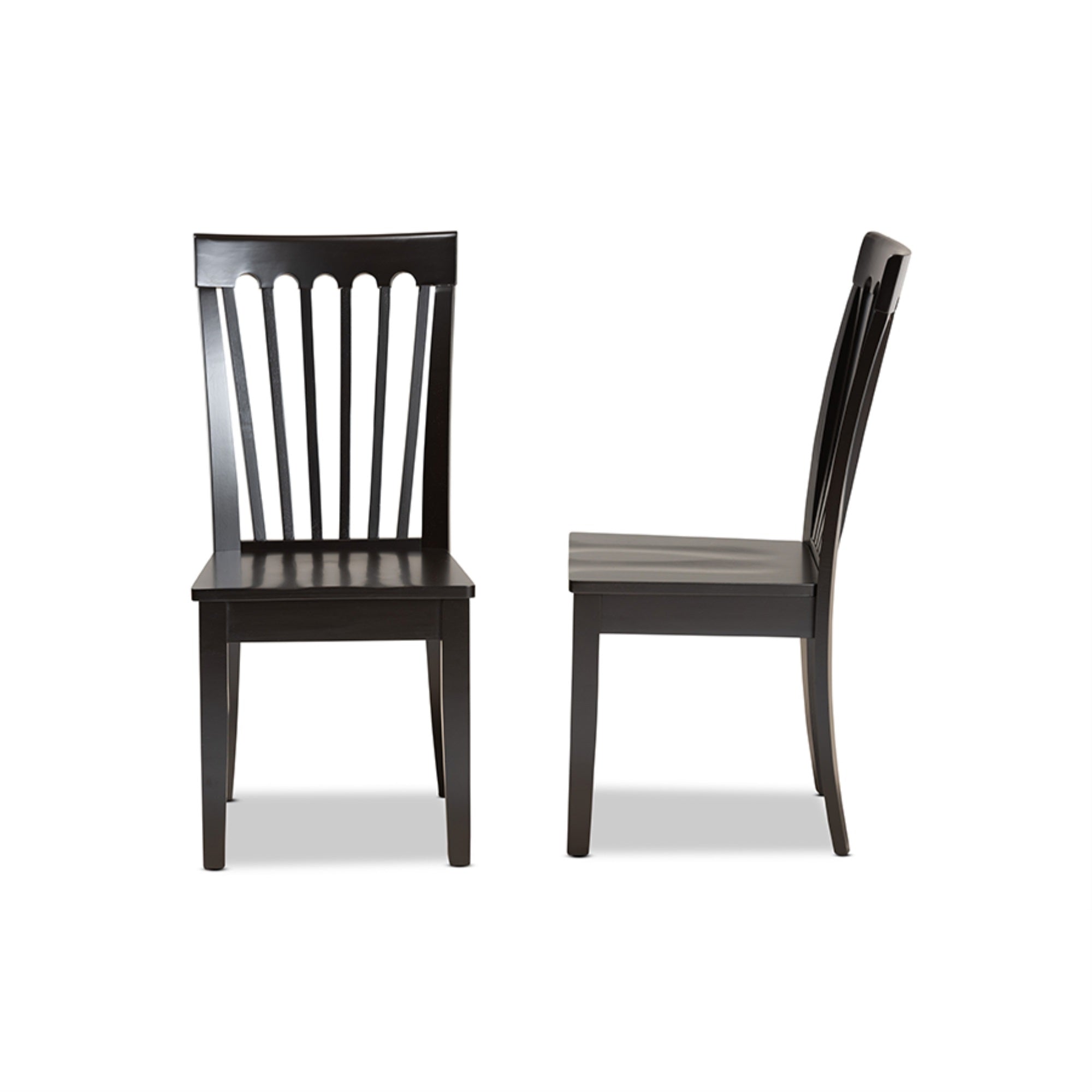 Baxton Studio Minette Modern And Contemporary Transitional Dark Brown Finished Wood 2-Piece Dining Chair Set