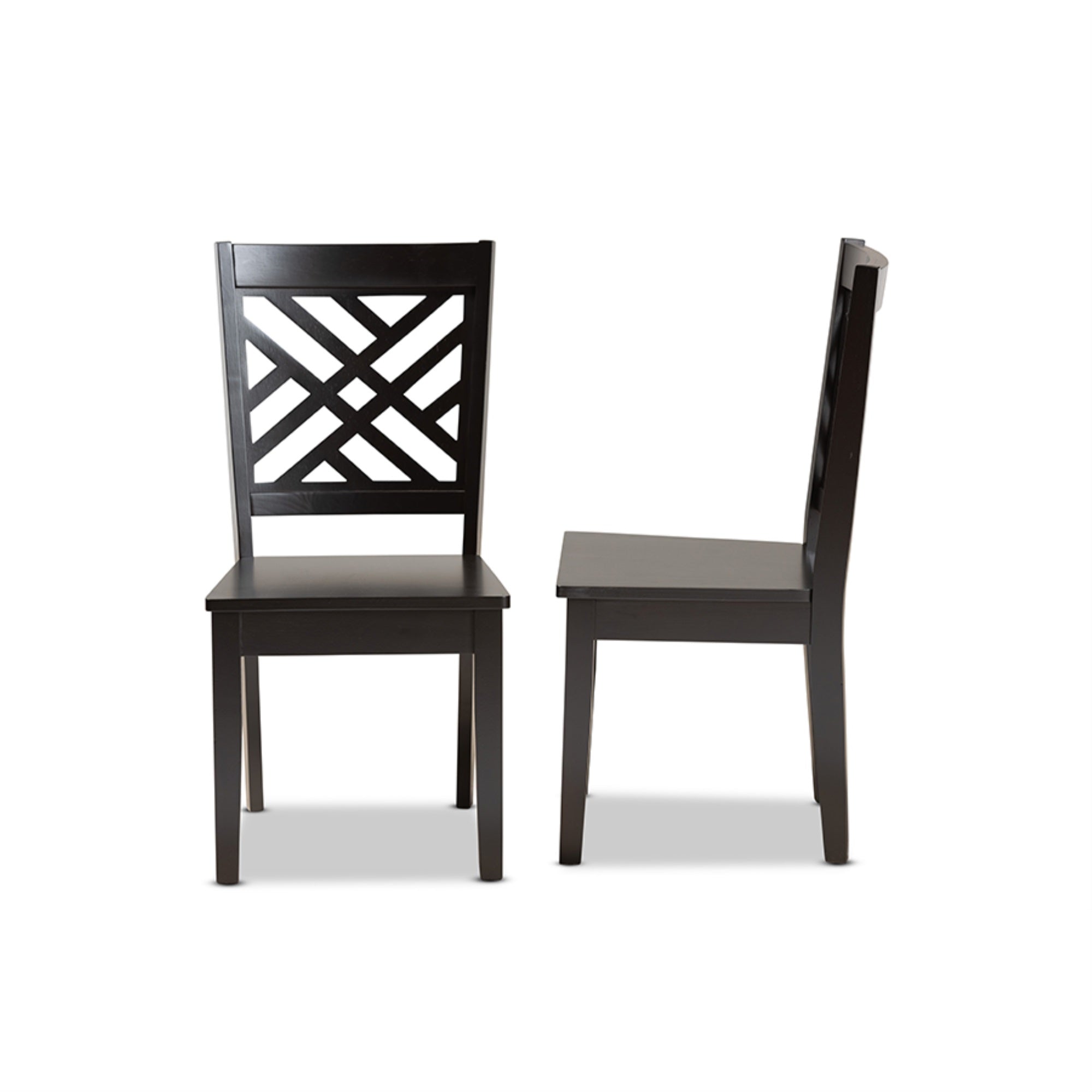 Baxton Studio Caron Modern And Contemporary Transitional Dark Brown Finished Wood 2-Piece Dining Chair Set