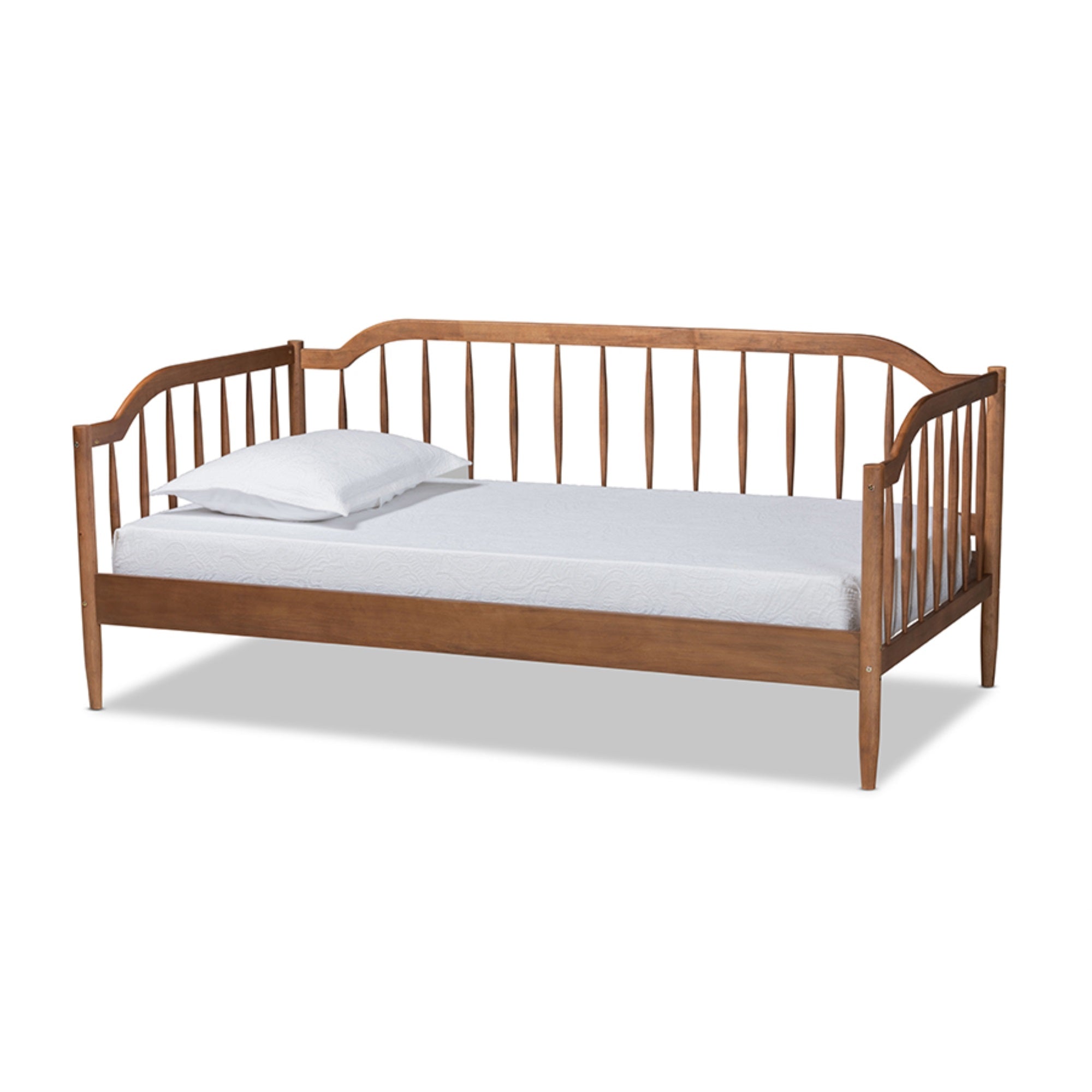 Baxton Studio Parson Classic Mid-Century Modern Walnut Brown Finished Wood Twin Size Daybed