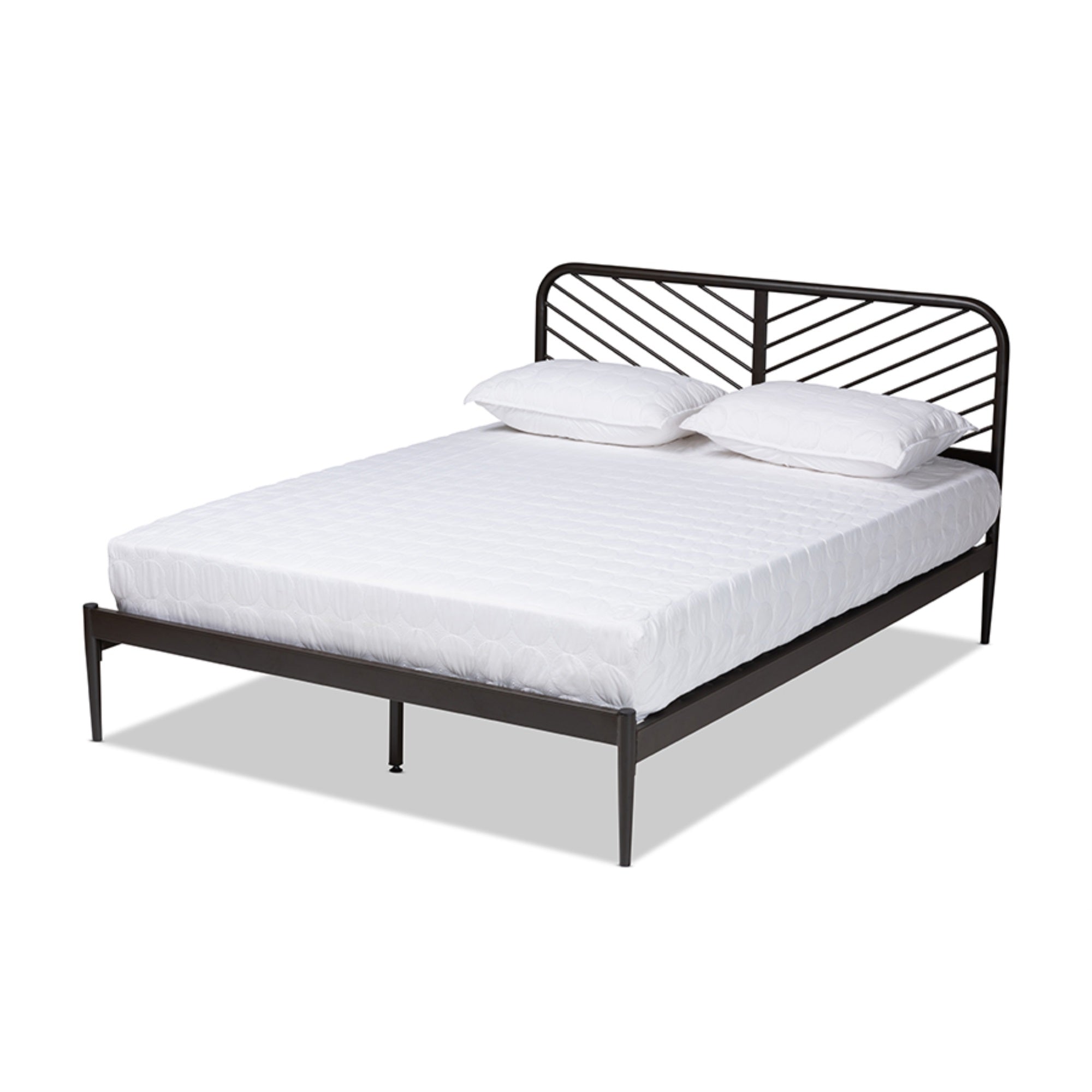 Baxton Studio Dora Modern and Contemporary Industrial Black Finished Metal Queen Size Platform Bed