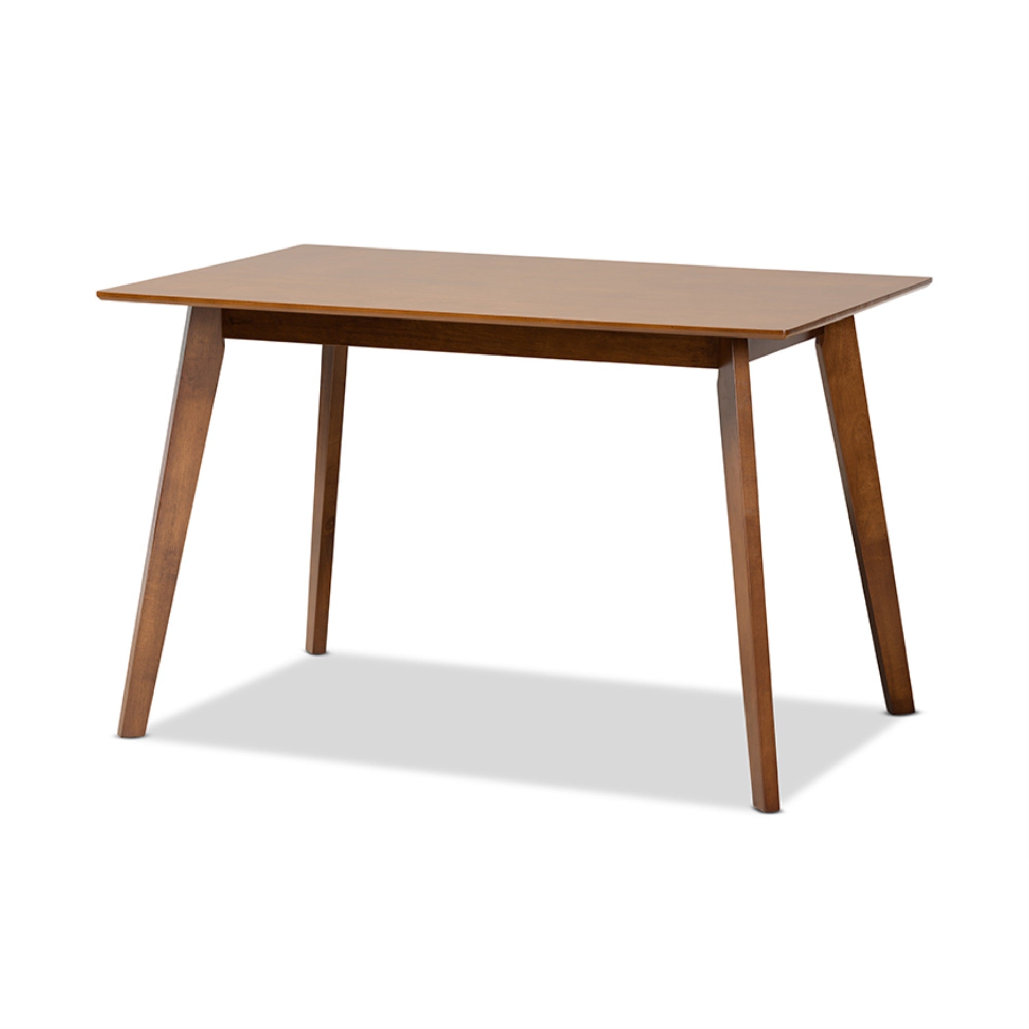 Baxton Studio Euclid Mid-Century Modern Grey Fabric Upholstered And Walnut Brown Finished Wood 5-Piece Dining Set