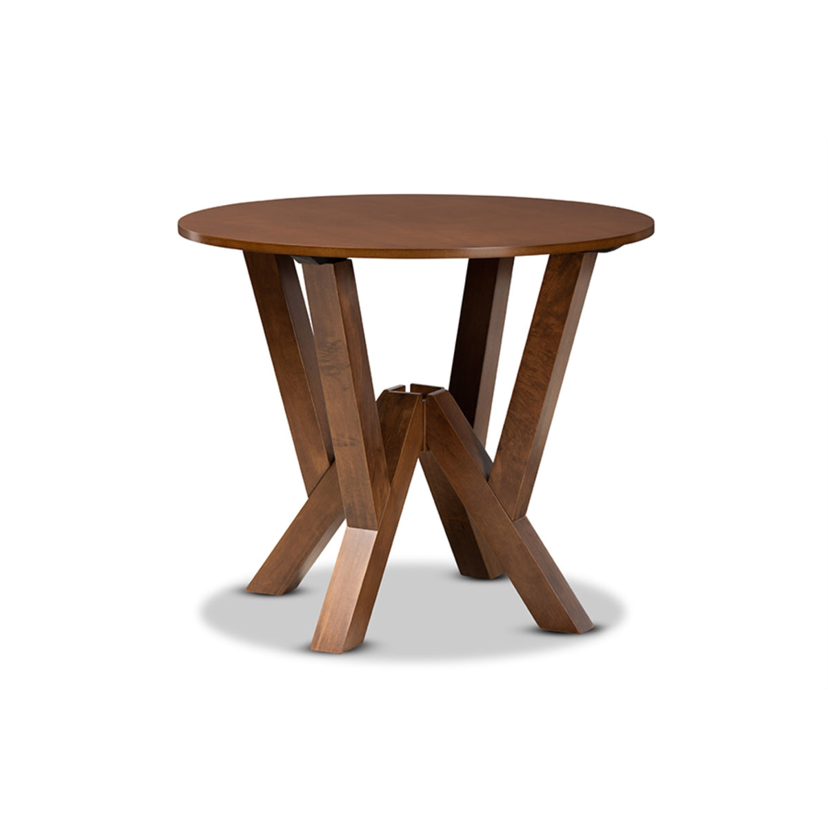 Baxton Studio Valda Modern And Contemporary Transitional Walnut Brown Finished Wood 5-Piece Dining Set