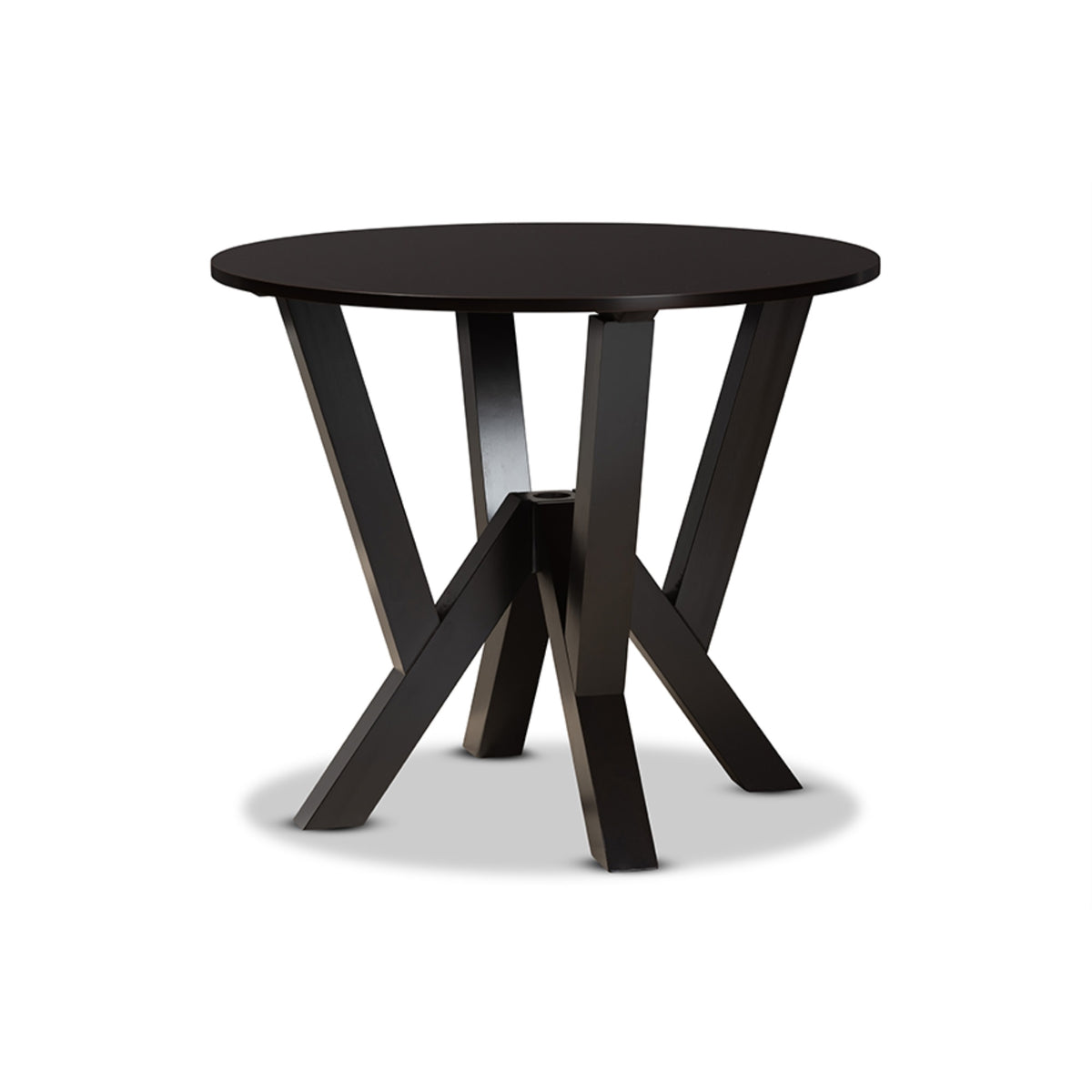 Baxton Studio Valda Modern And Contemporary Transitional Two-Tone Dark Brown And Walnut Brown Finished Wood 5-Piece Dining Set