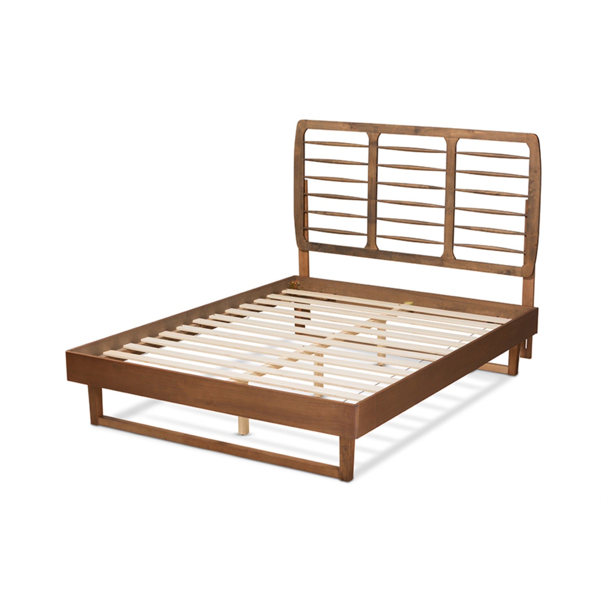 Baxton Studio Lucie Modern And Contemporary Walnut Brown Finished Wood Full Size Platform Bed