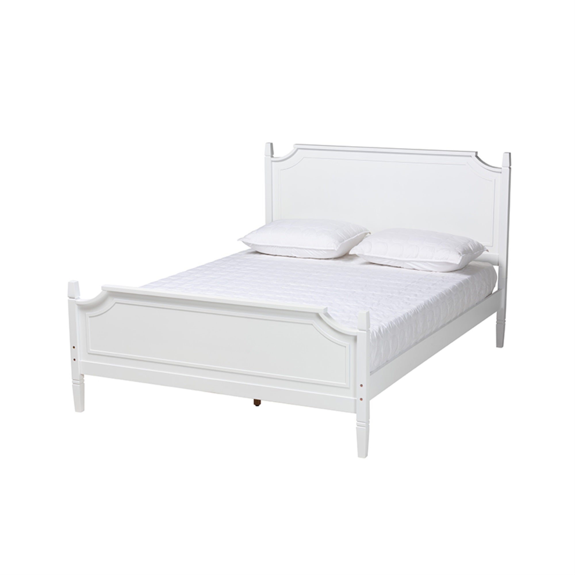 Baxton Studio Mariana Classic and Traditional White Finished Wood Queen Size Platform Bed