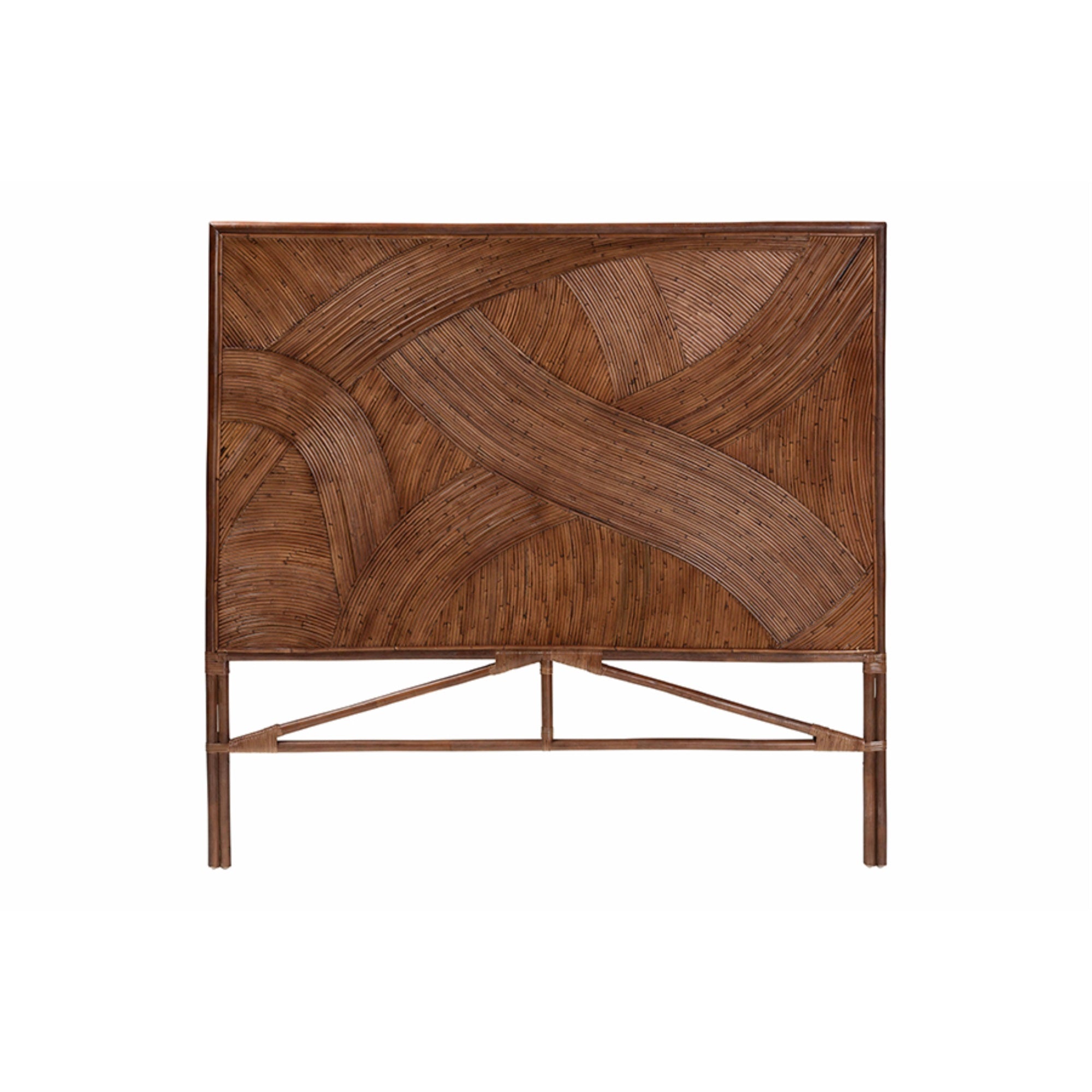 bali & pari Elettra Bohemian Dark Brown Rattan King Size Standalone Headboard